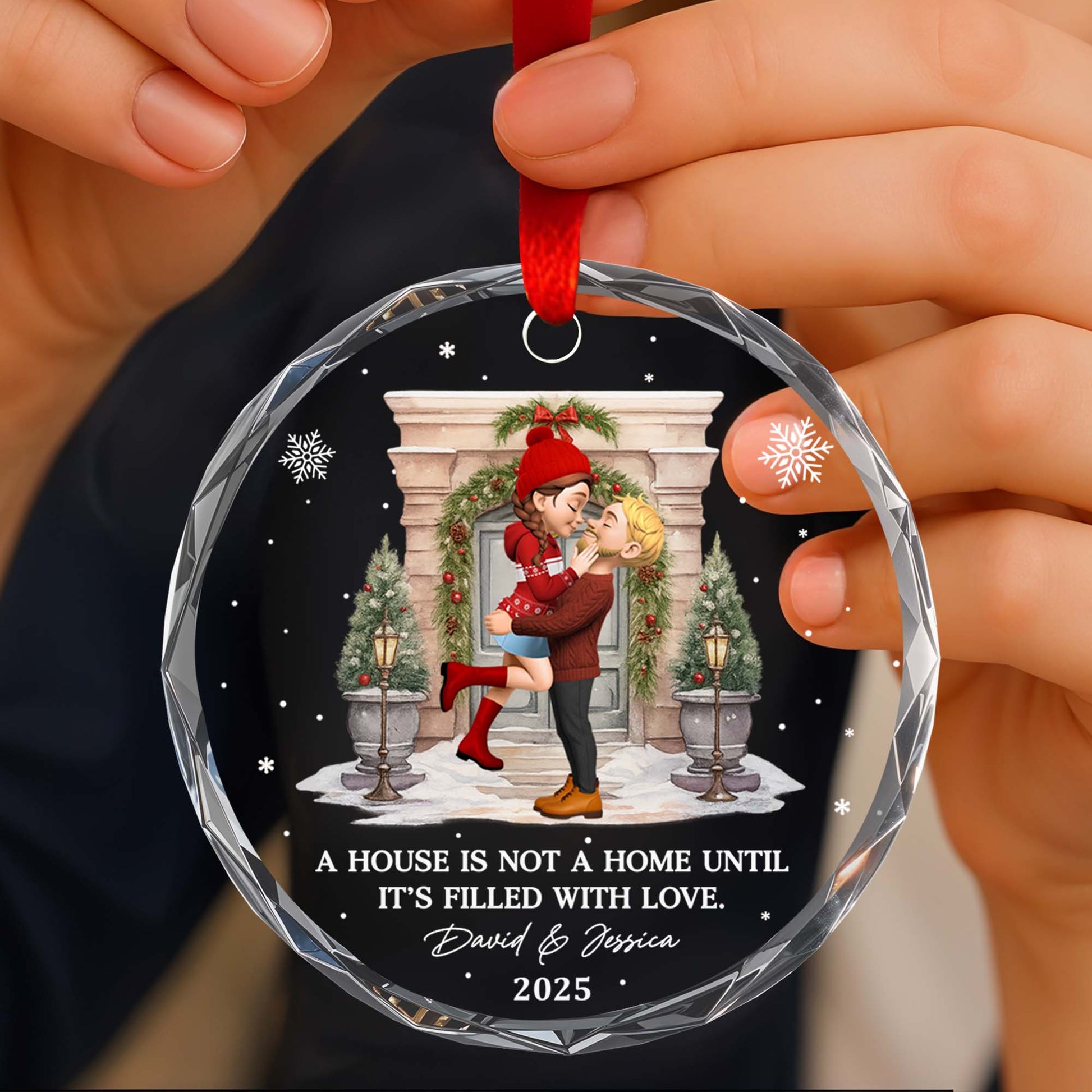 A House Is Not A Home Until It's Filled With Love, Couple And Christmas Wreath