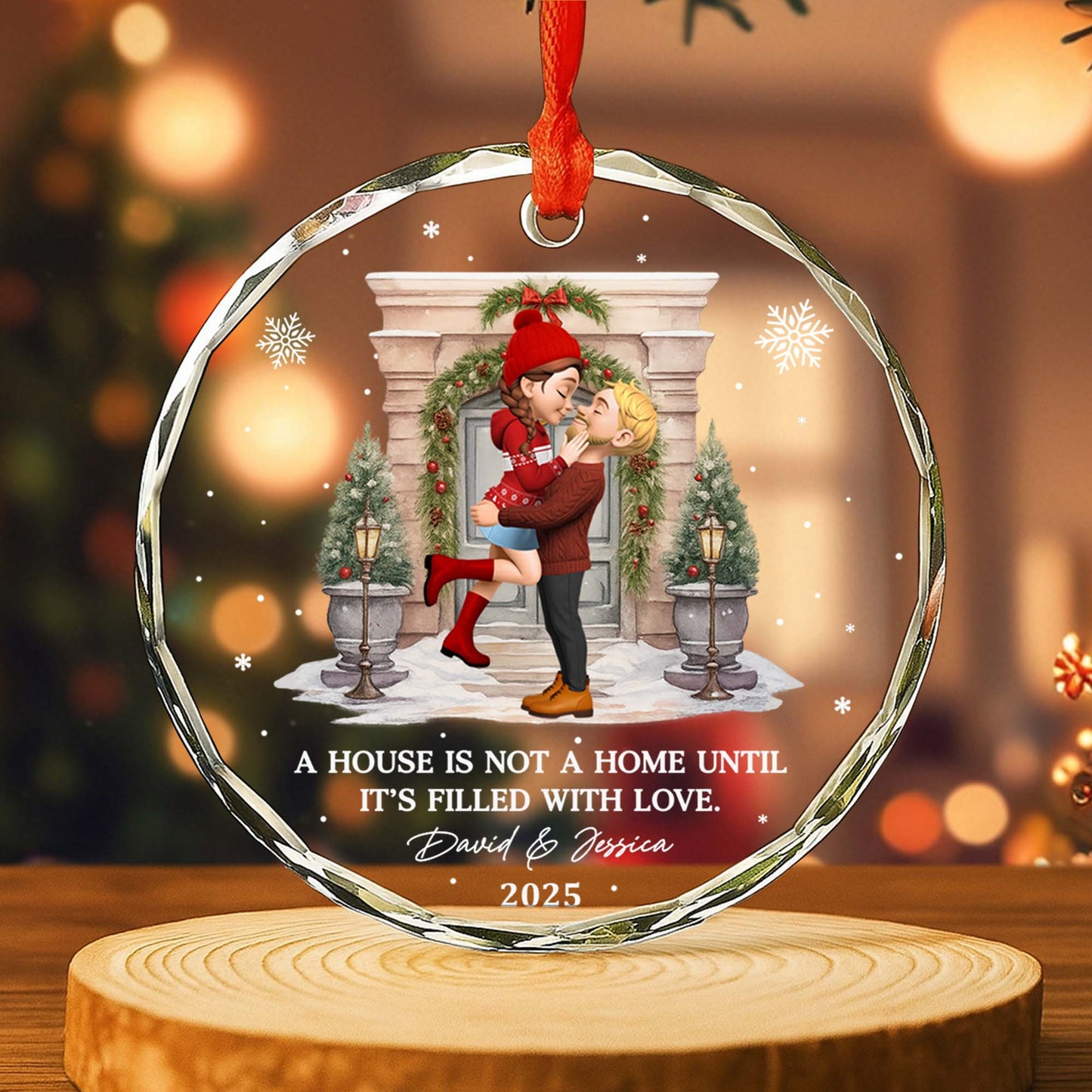A House Is Not A Home Until It's Filled With Love, Couple And Christmas Wreath