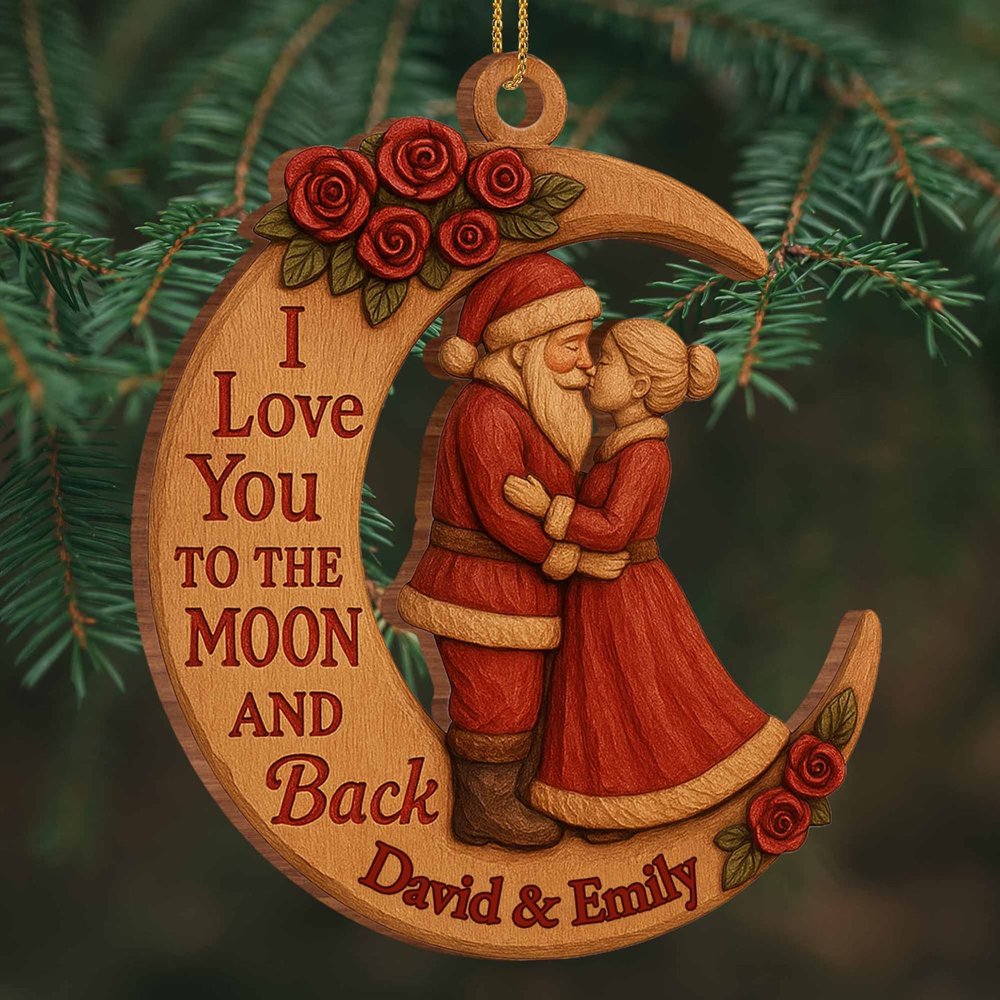I Love You To The Moon And Back Santa Claus And Roses