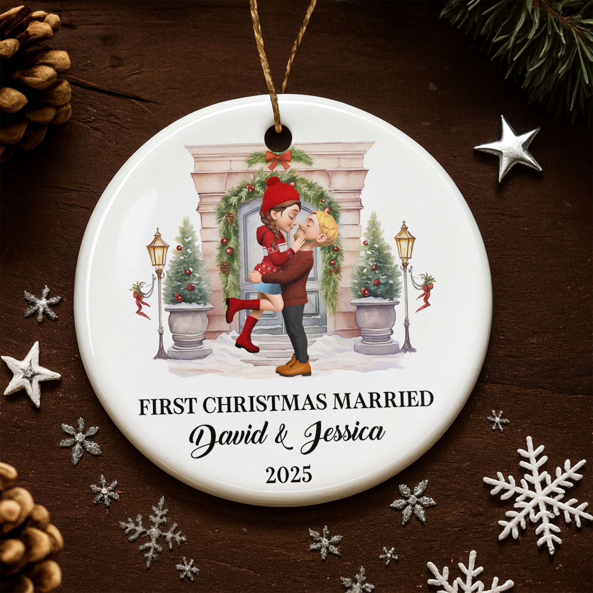 First Christmas Married Celebrate Holiday Love
