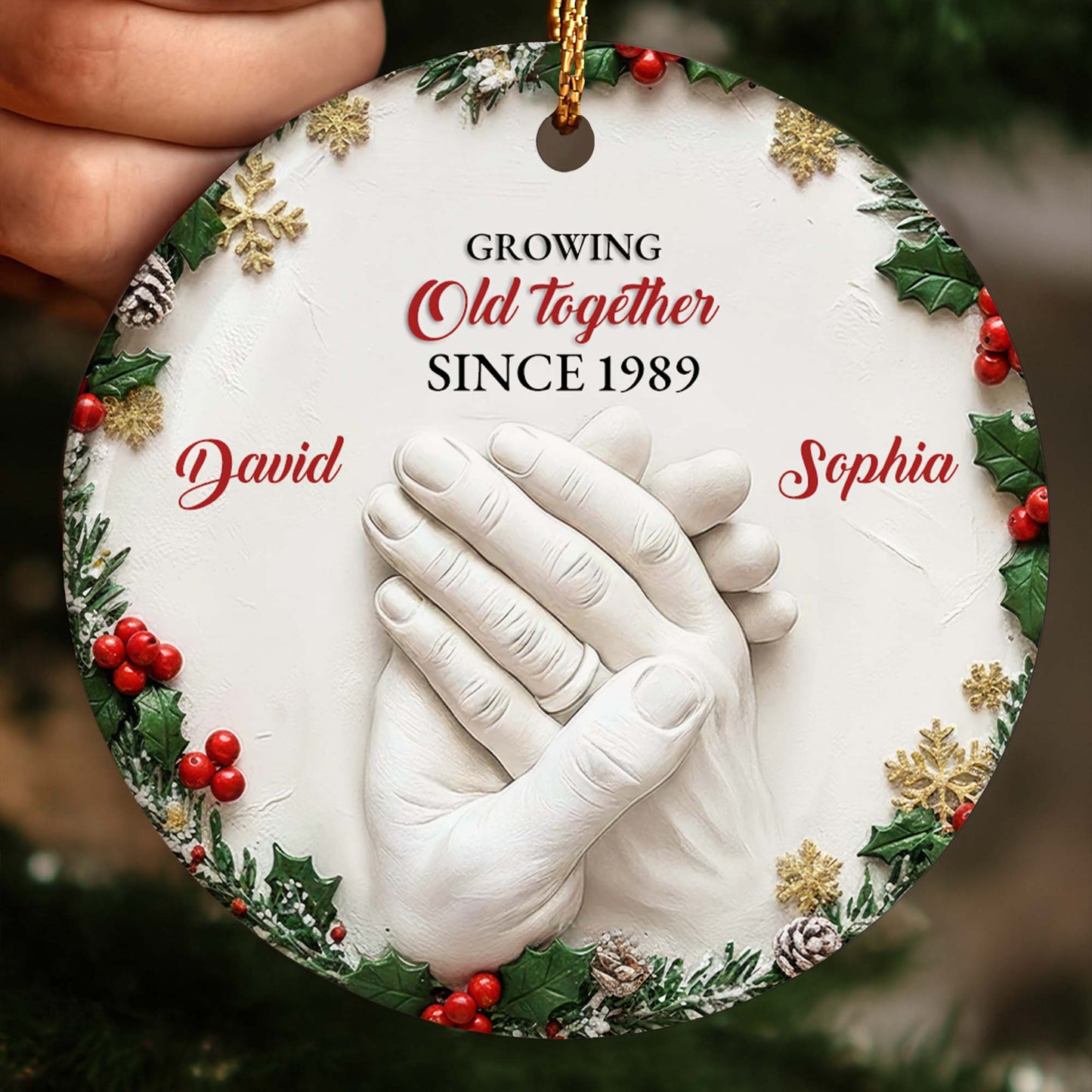 Growing Old Together, Hand Clasp, Holly Berries