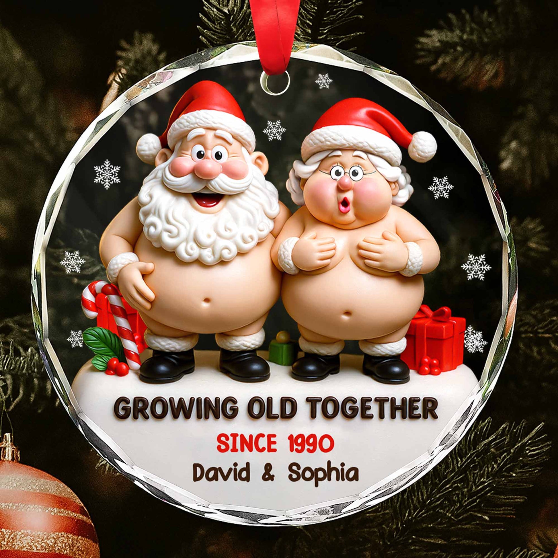 Growing Old Together With Santa Claus Figures