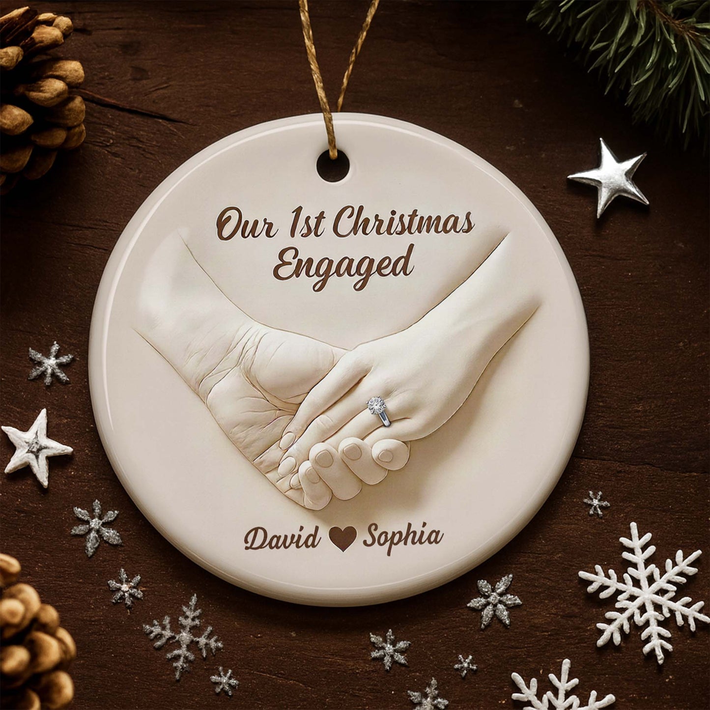 Our 1st Christmas Engaged, Hands With Ring
