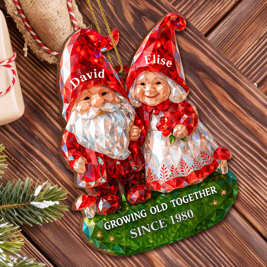Growing Old Together Santa Hats and Christmas Motif