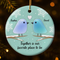 Together Is Our Favorite Place To Be With Birds and Snowflakes