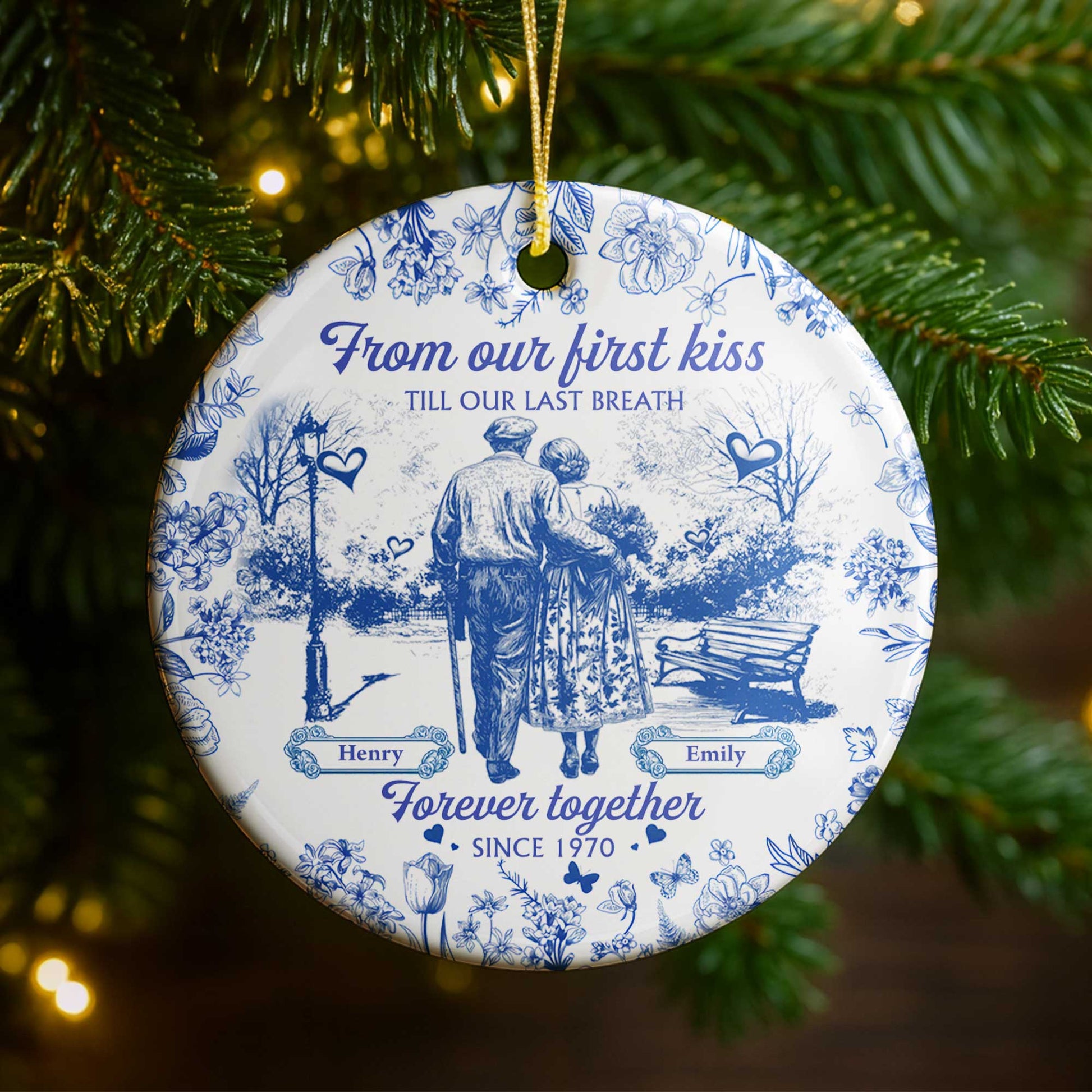 From Our First Kiss Till Our Last Breath, Forever Together, Couple And Flowers