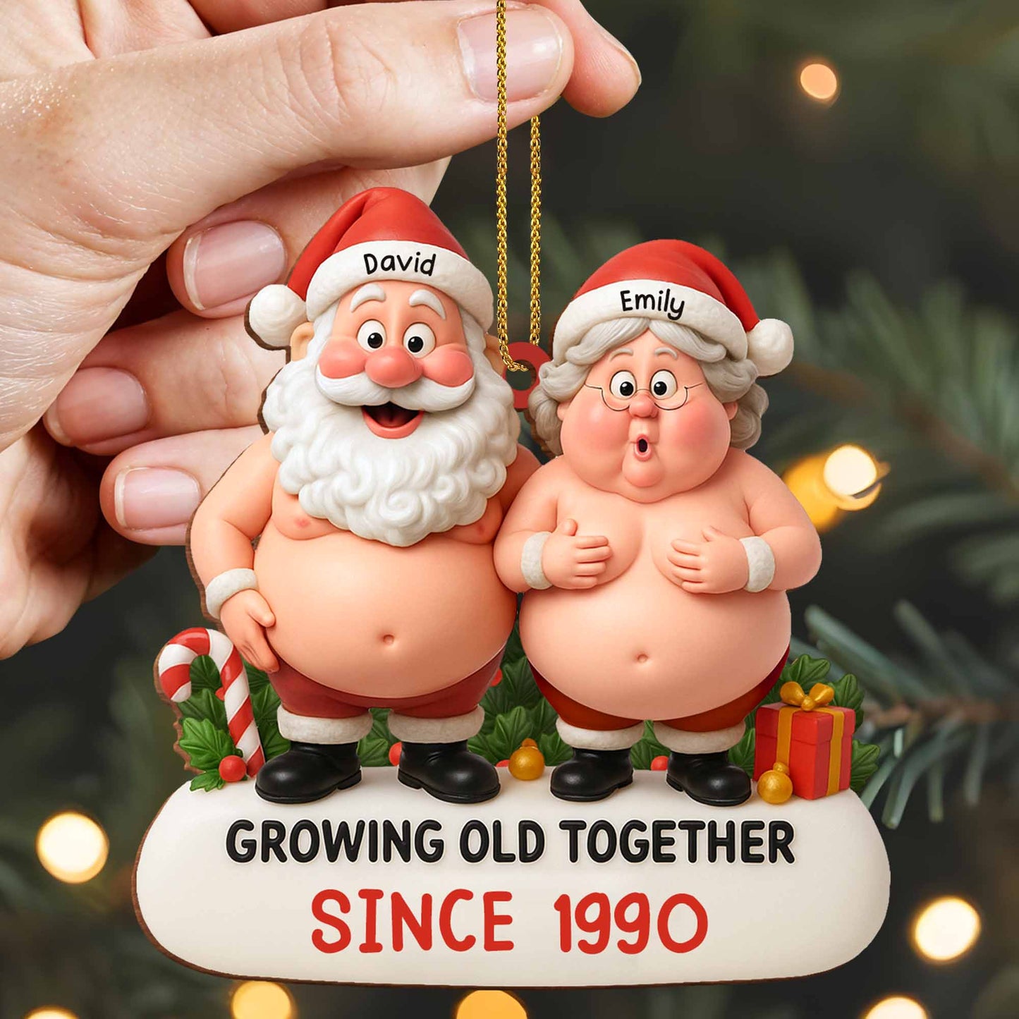 Growing Old Together, Santa And Mrs. Claus Ornament
