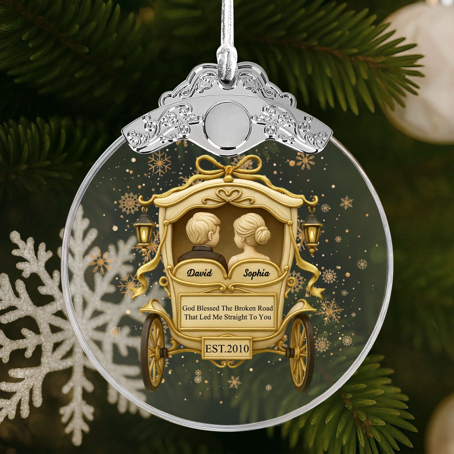 God Blessed The Broken Road, Carriage Design Ornament