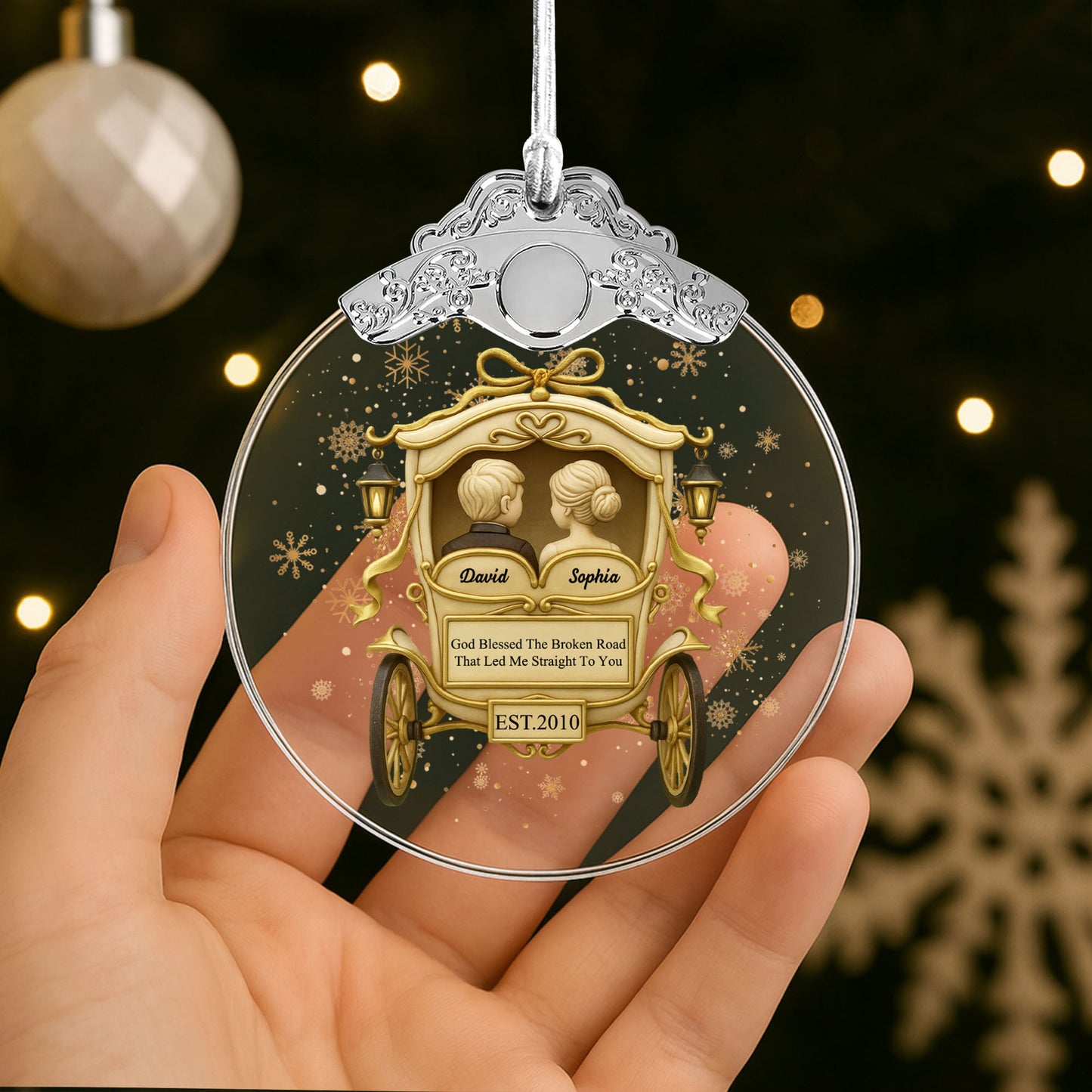 God Blessed The Broken Road, Carriage Design Ornament
