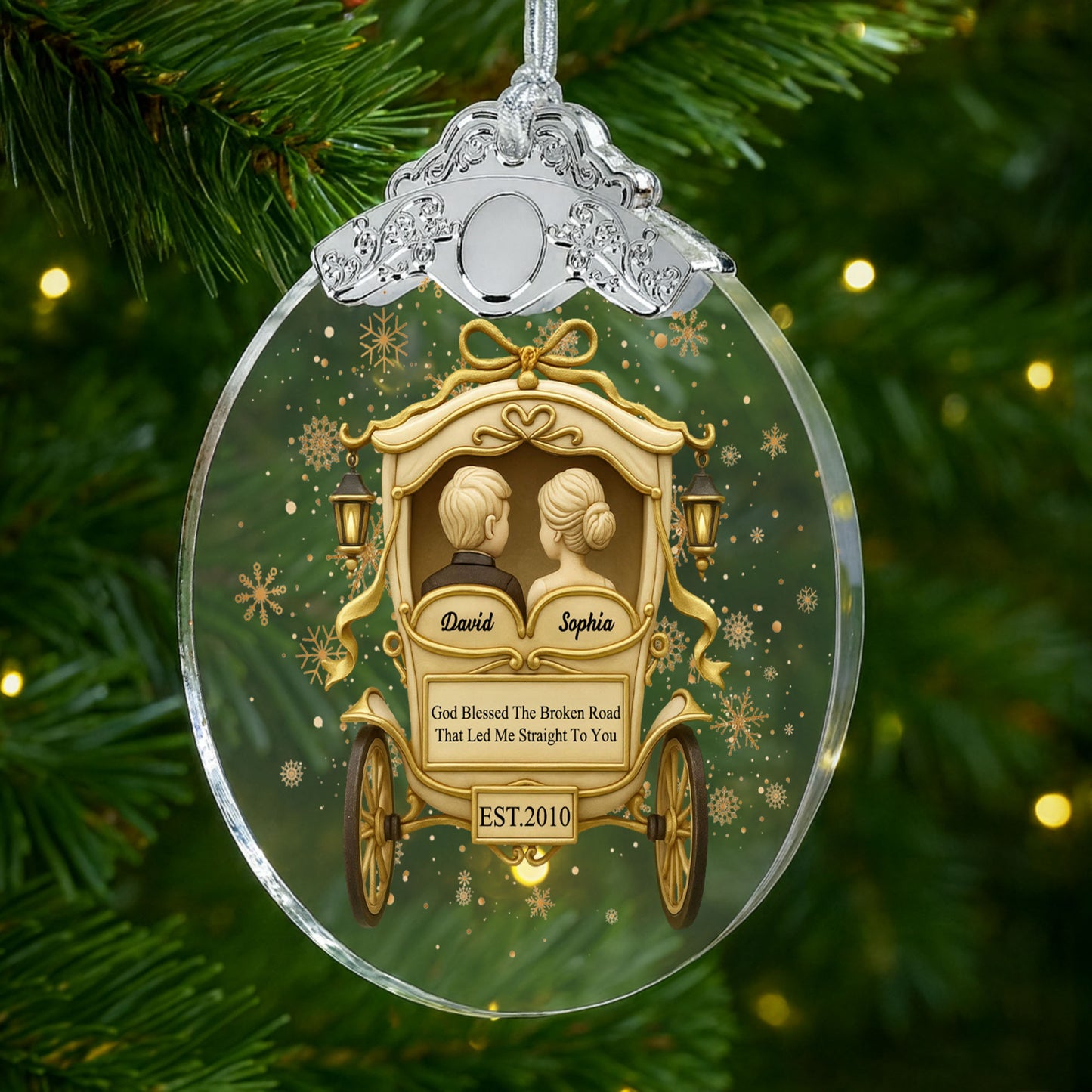 God Blessed The Broken Road, Carriage Design Ornament