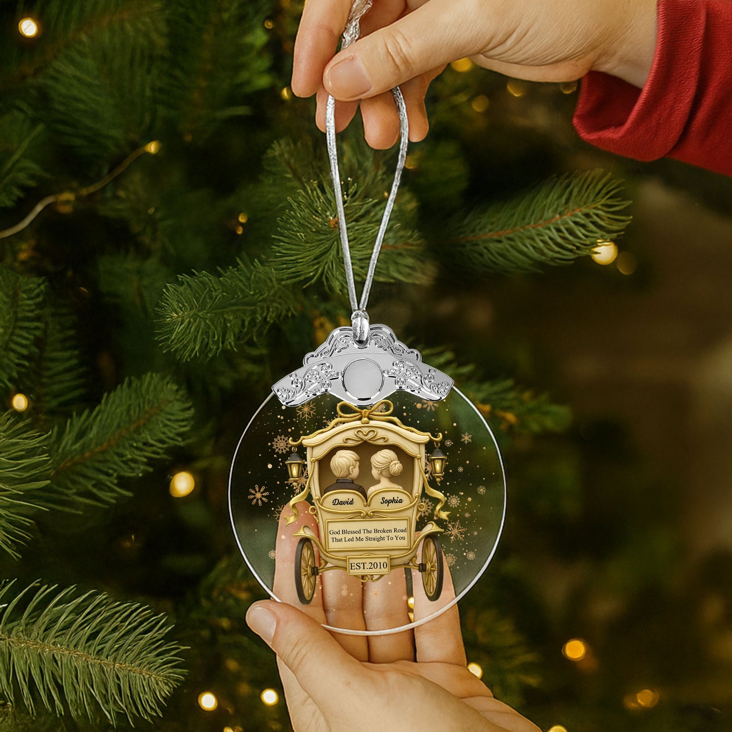 God Blessed The Broken Road, Carriage Design Ornament