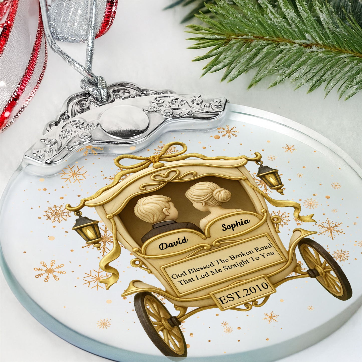God Blessed The Broken Road, Carriage Design Ornament