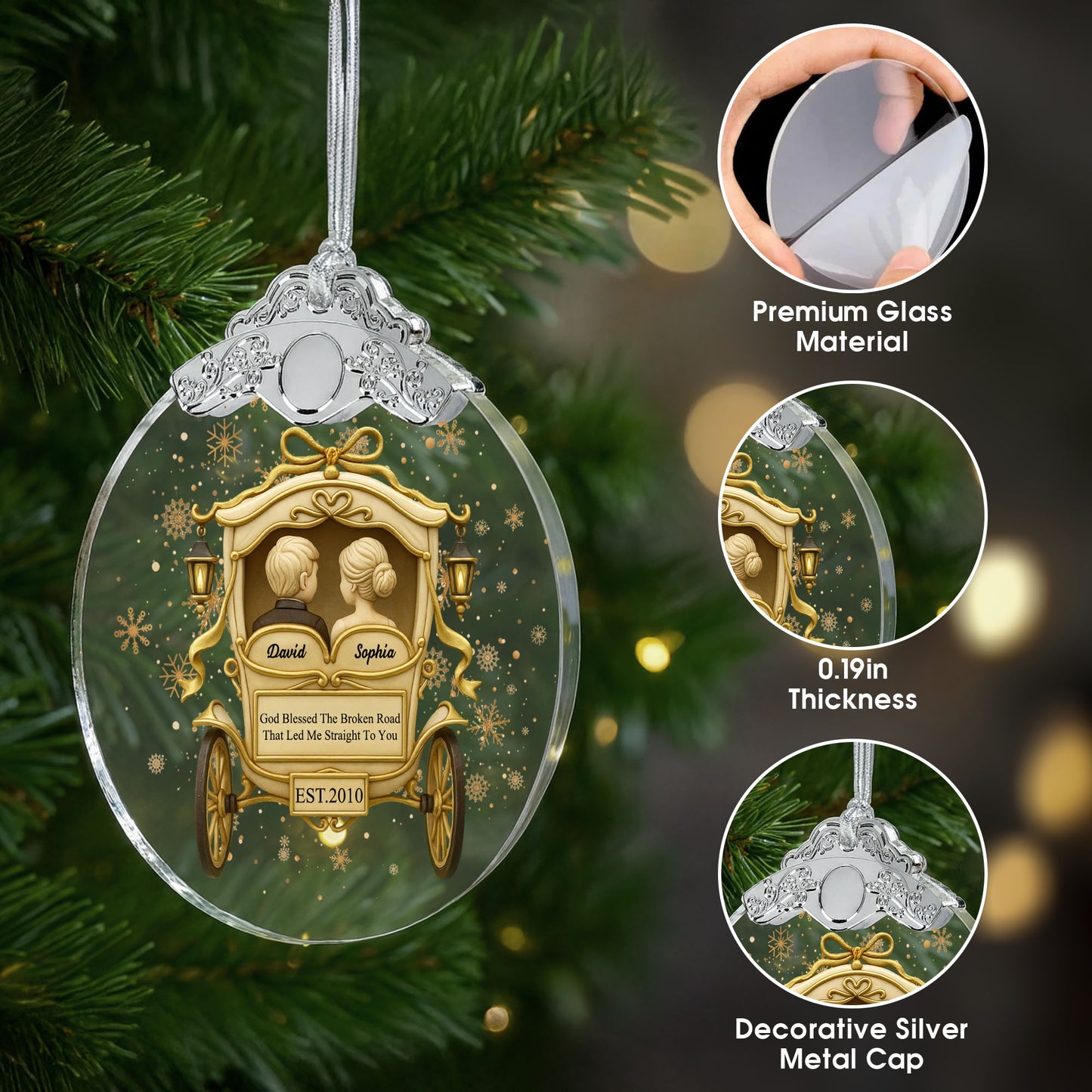 God Blessed The Broken Road, Carriage Design Ornament