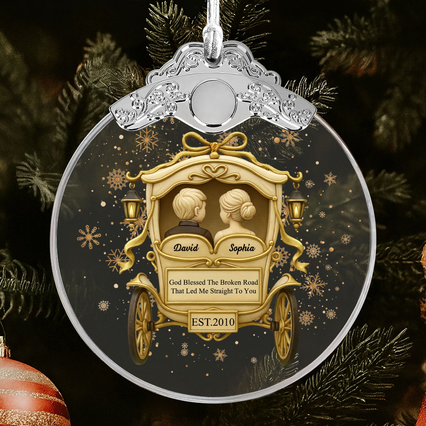 God Blessed The Broken Road, Carriage Design Ornament