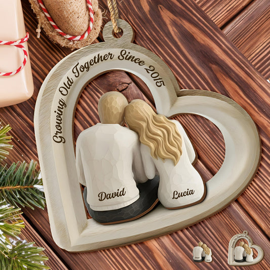 Growing Old Together Since, Couple And Heart Shape