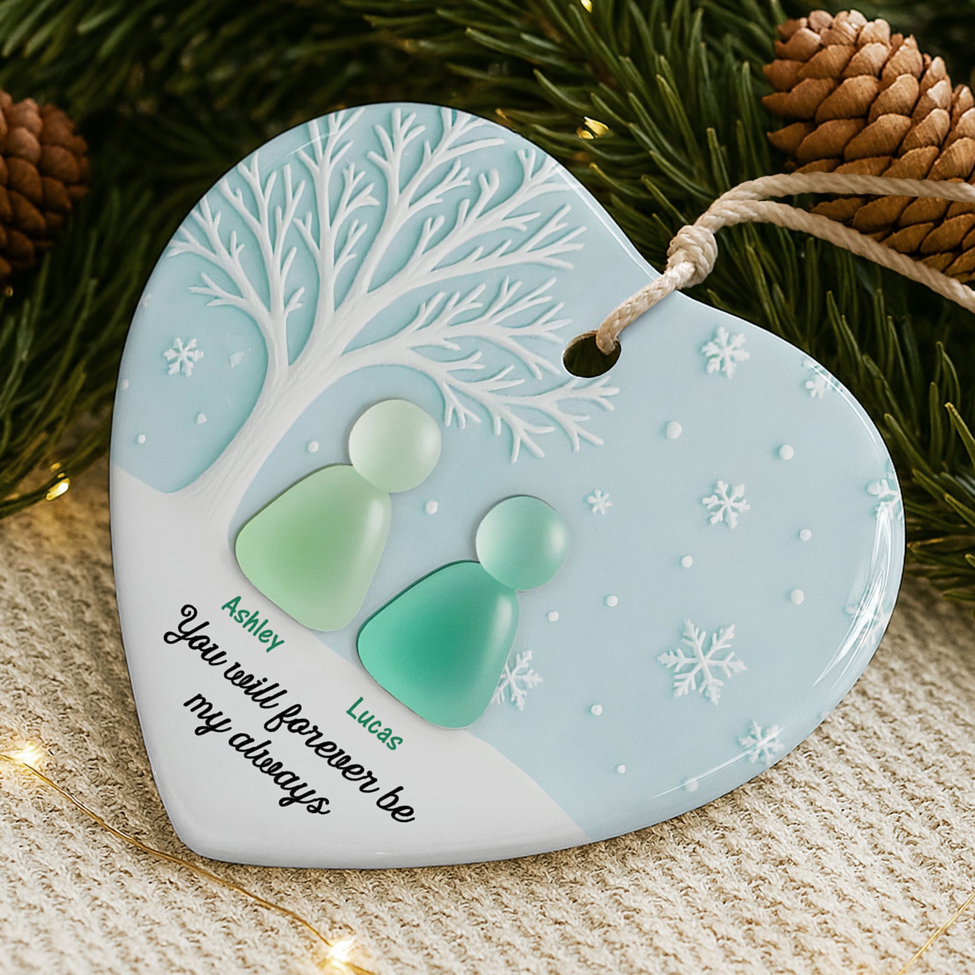 You & Me, We Got This, Tree And Snowflakes Heart Ornament