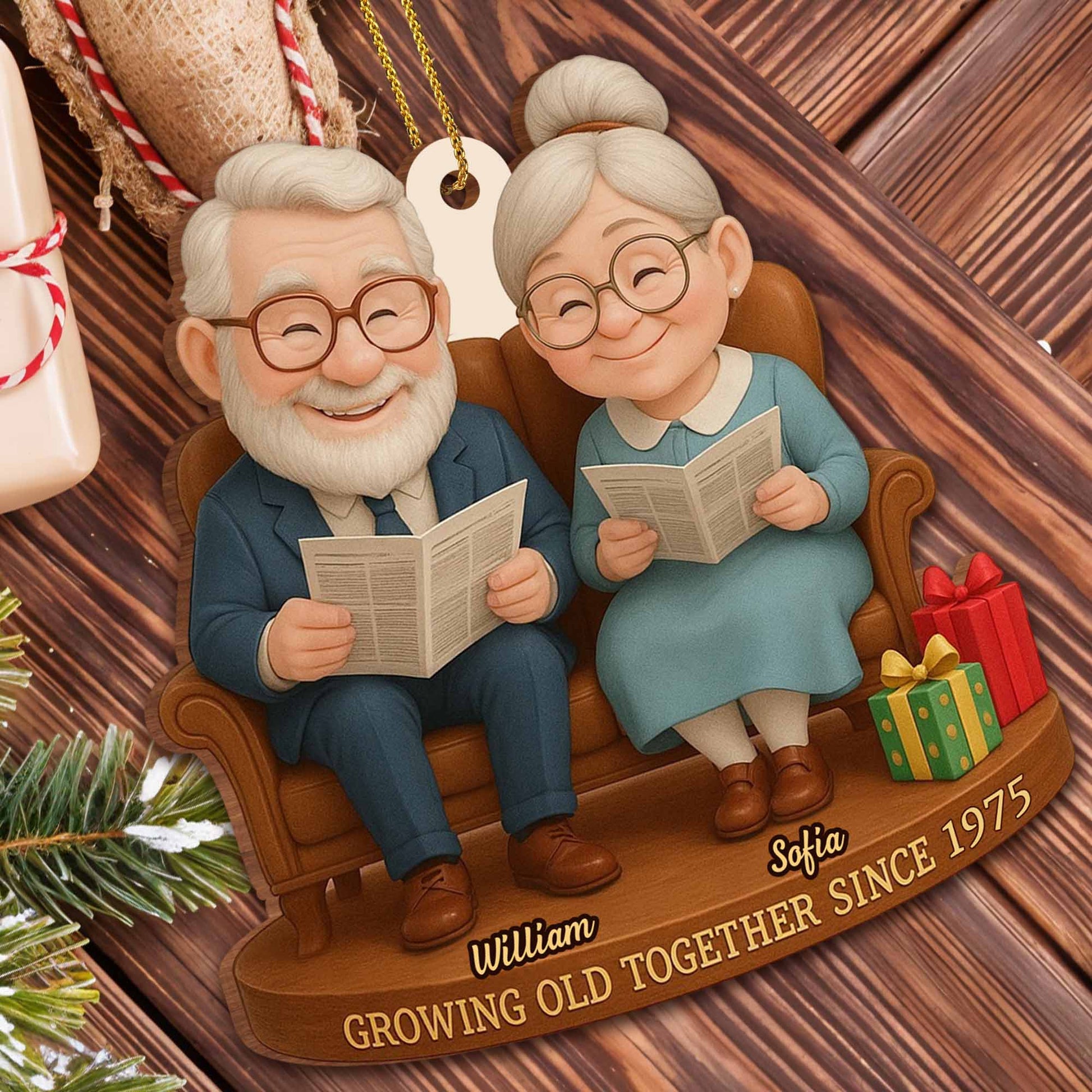 Growing Old Together, Elderly Couple On Bench