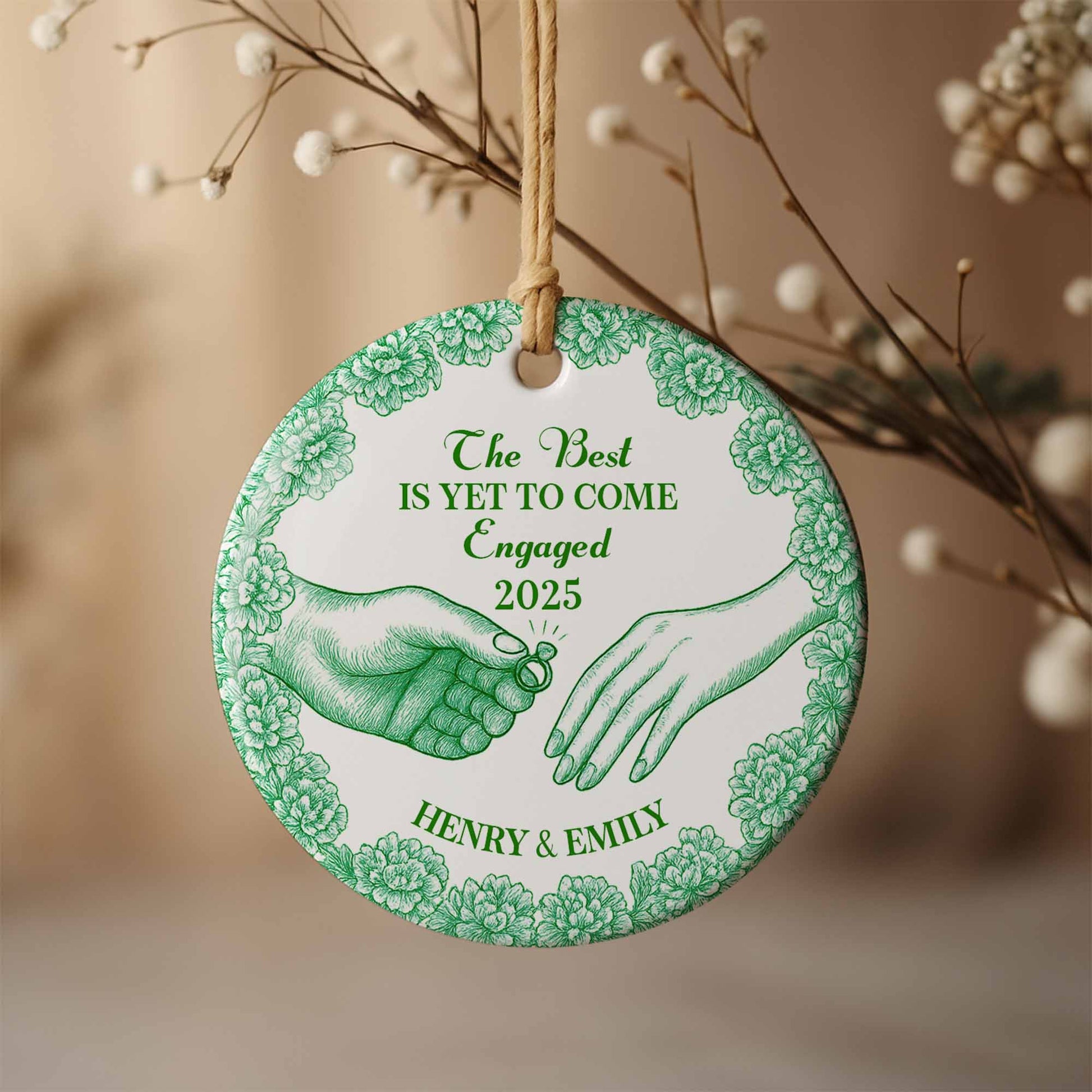 The Best Is Yet To Come Engaged Hands and Ring