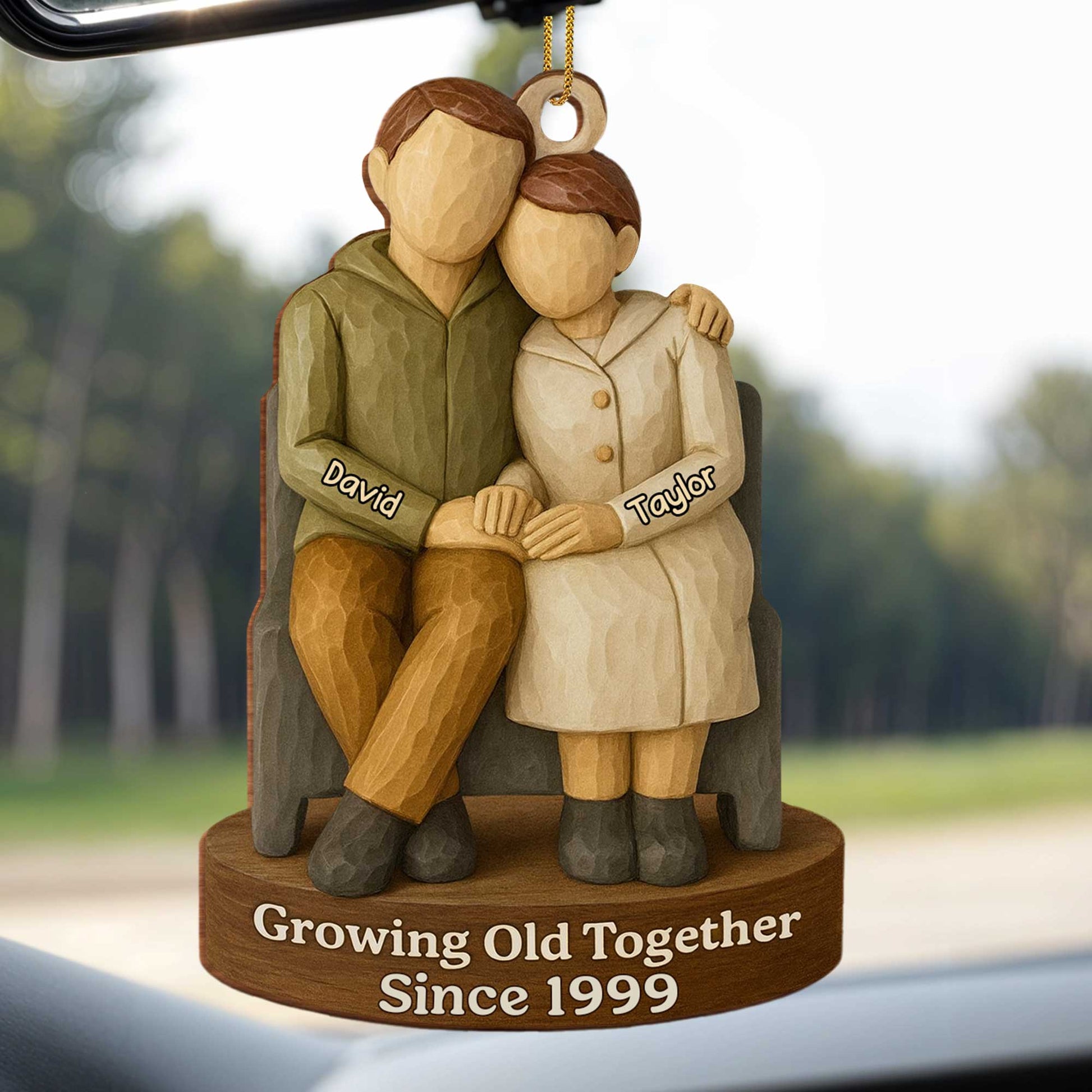 Growing Old Together, Personalized Couple On Bench