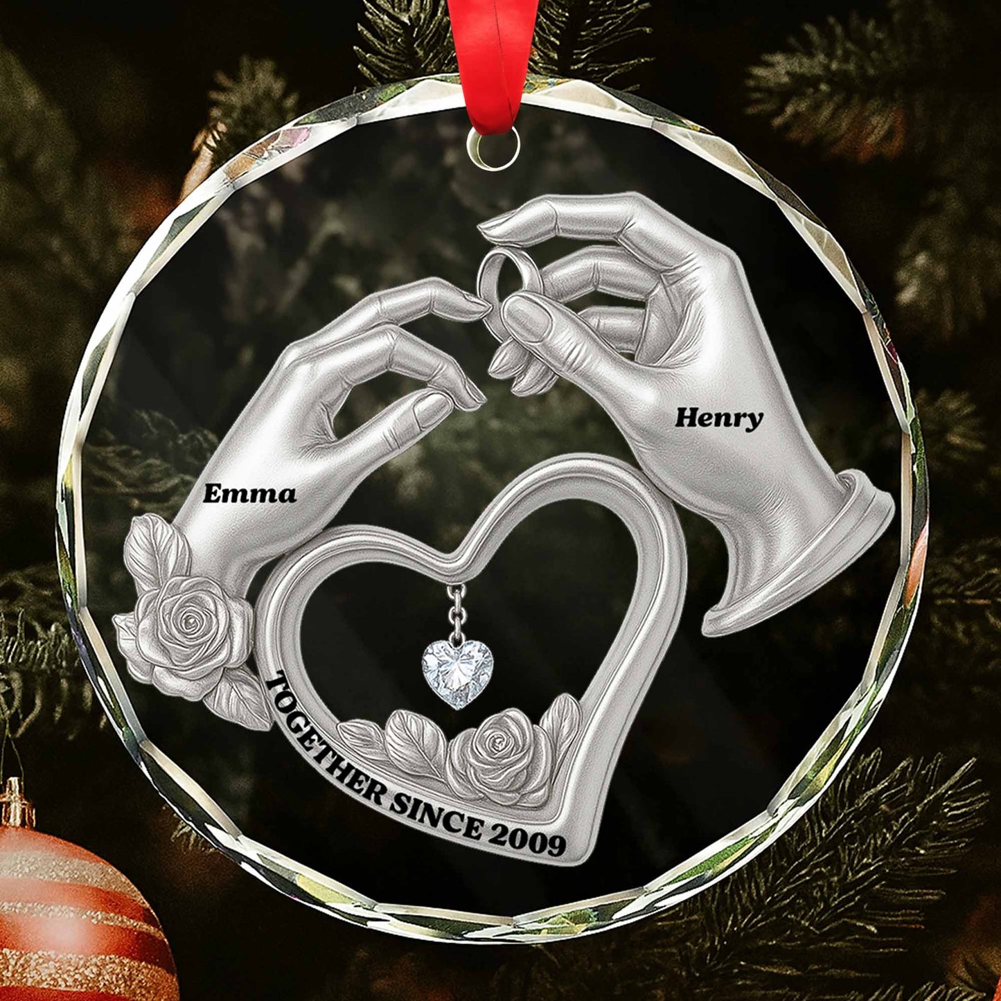 Together Since, Hands Forming Heart With Roses