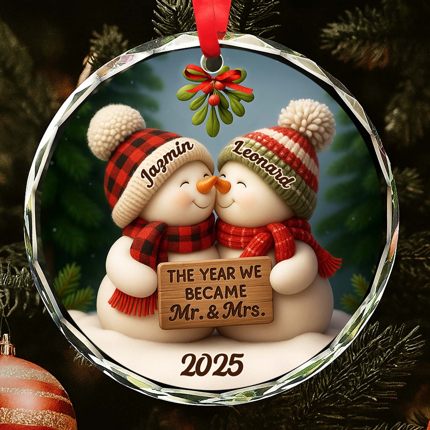 The Year We Became Mr And Mrs Featuring Snowmen And Mistletoe