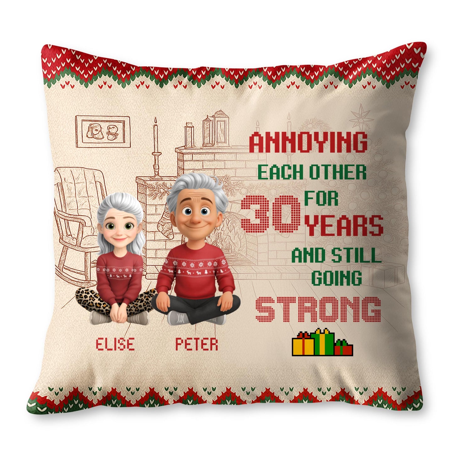Annoying Each Other for 30 Years and Still Going Strong, Couples on Pillow