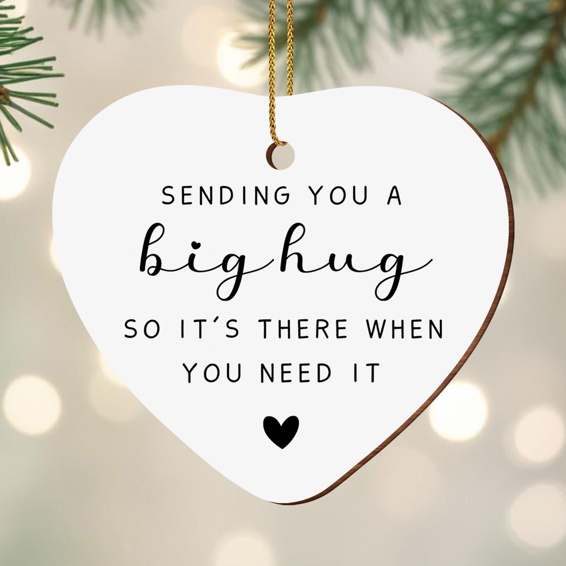 Sending You A Big Hug Heart Shaped Ornament
