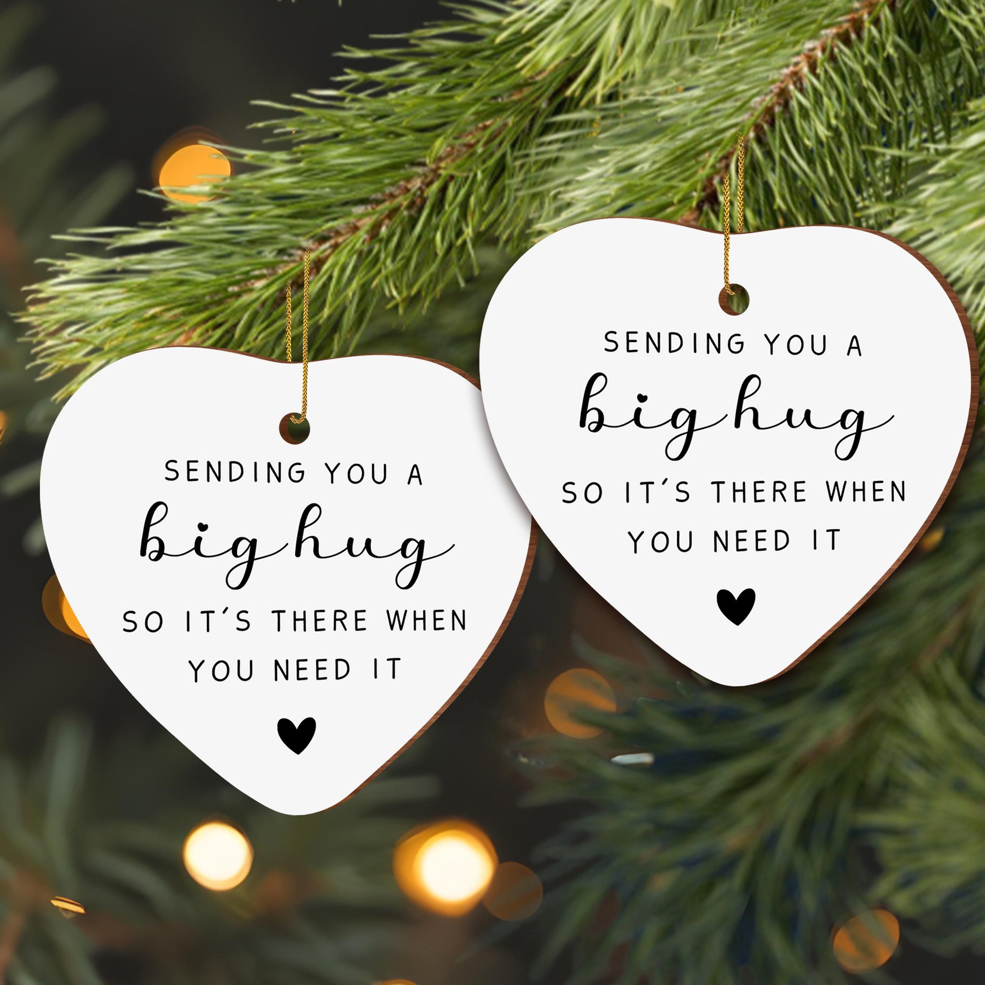 Sending You A Big Hug Heart Shaped Ornament