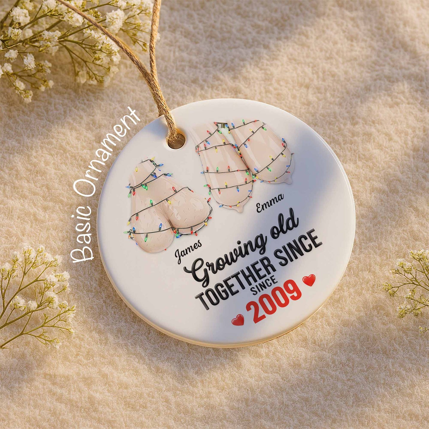 Growing Old Together Since, Adirondack Chairs With Christmas Lights