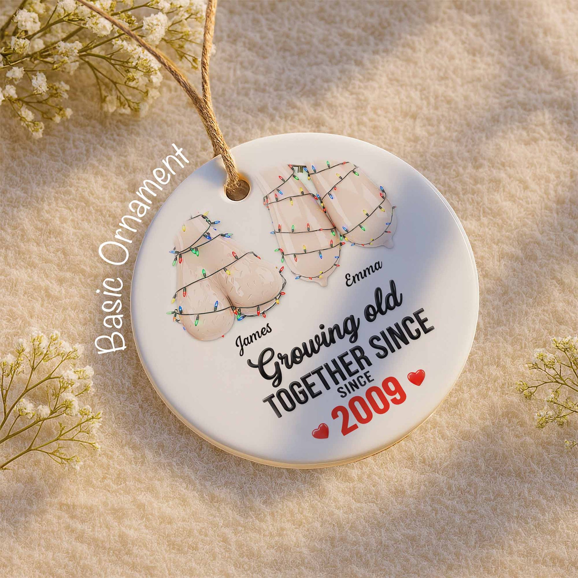 Growing Old Together Since, Adirondack Chairs With Christmas Lights