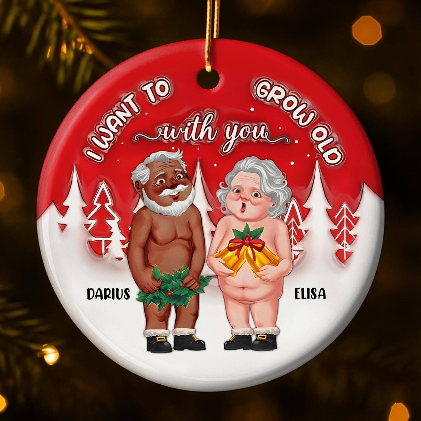 I Want To Grow Old With You, Elderly Couple With Gifts