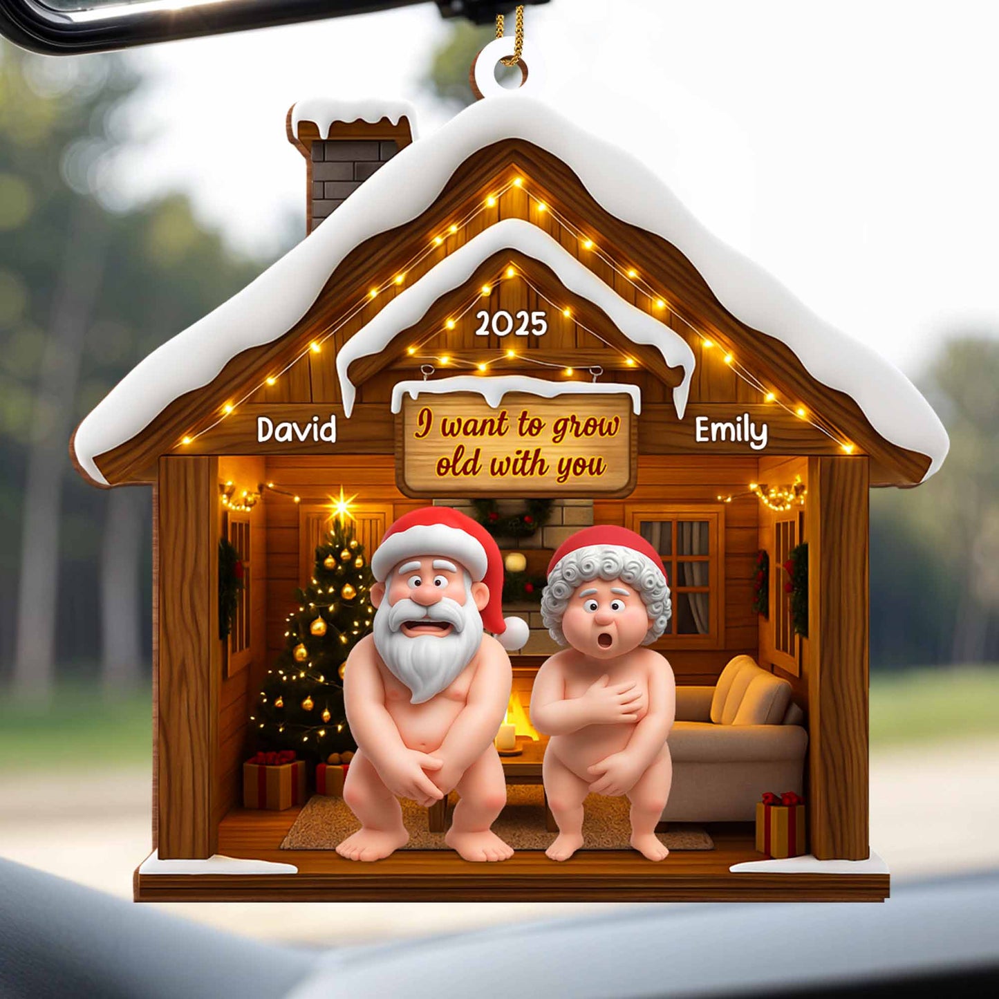 I Want To Grow Old With You, Santa Claus Cabin Ornament