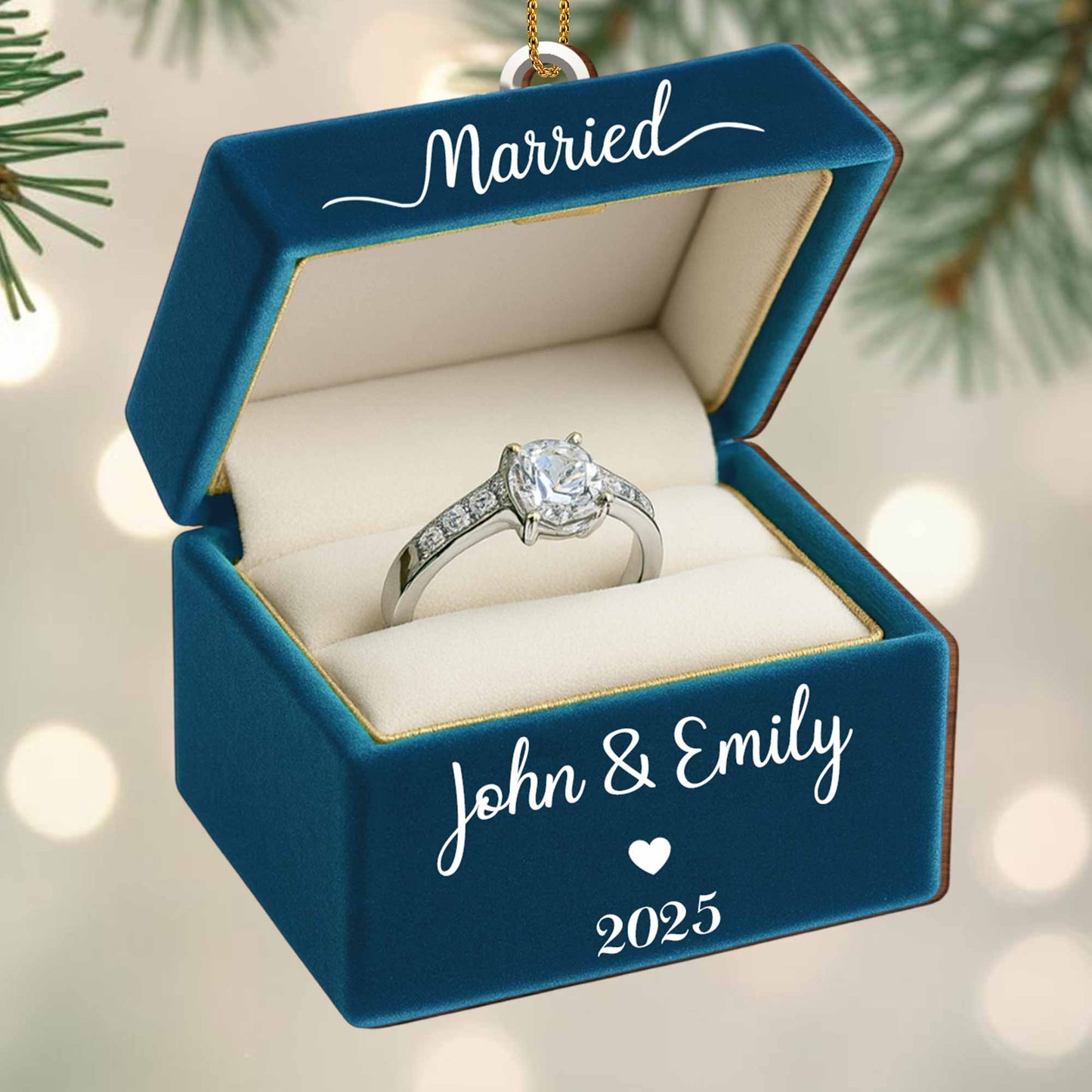 Celebrate Your Love With 'Married' Engraved Ring Box