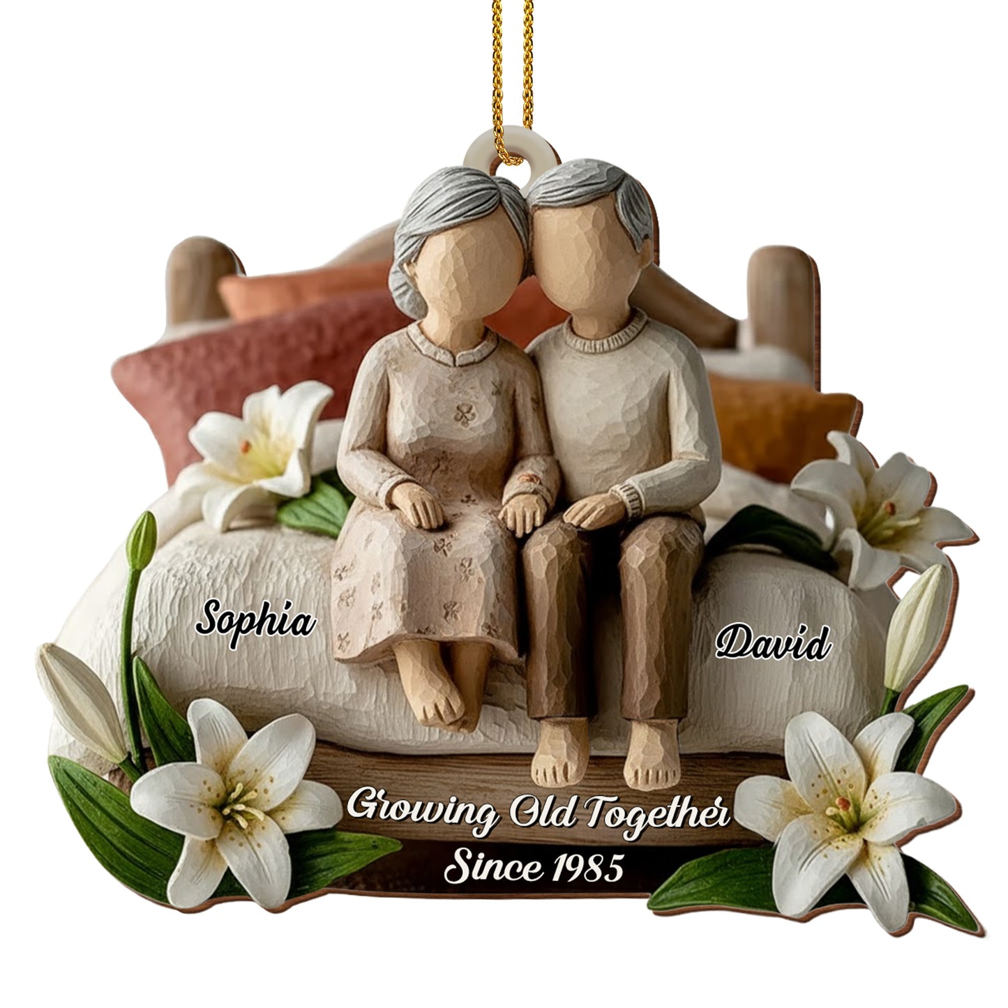 Growing Old Together Elderly Couple Ornament