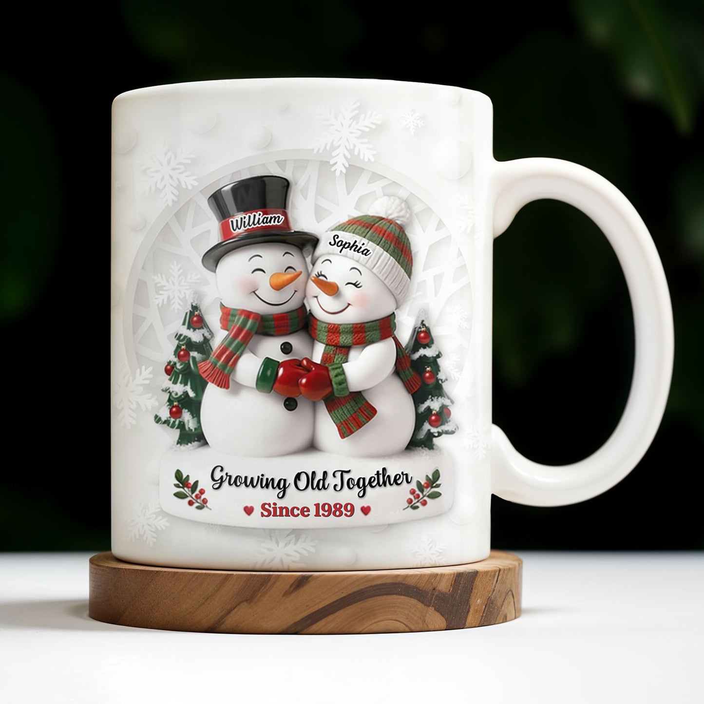 Growing Old Together Snowmen Christmas Design