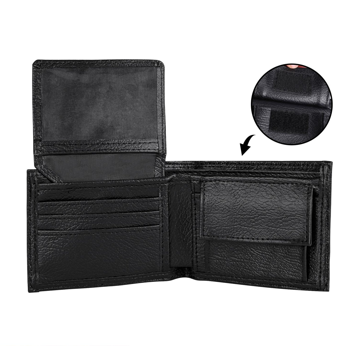 Dear Daddy Forever Grateful Love Your Little Boy Silhouette Man And Boy - Personalized Custom Men's Leather Wallet - DAD013_MW