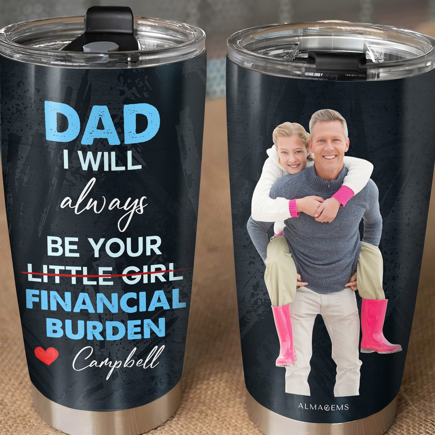 Dad I Will Always Be Your Little Girl Financial Burden Tumbler