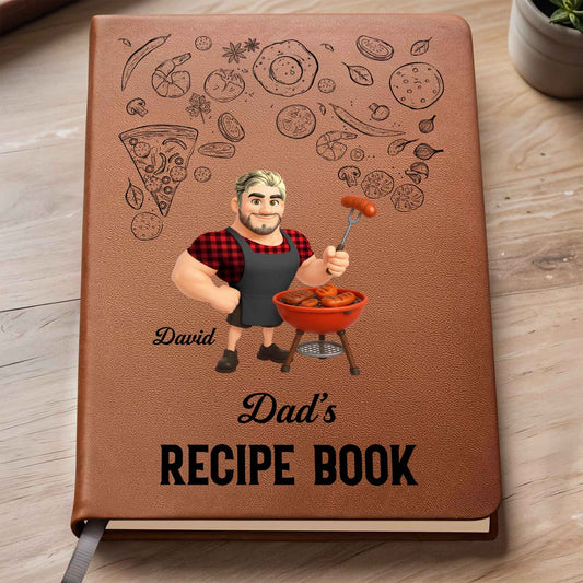 Dad's Recipe Book, Man Cooking And Food Items