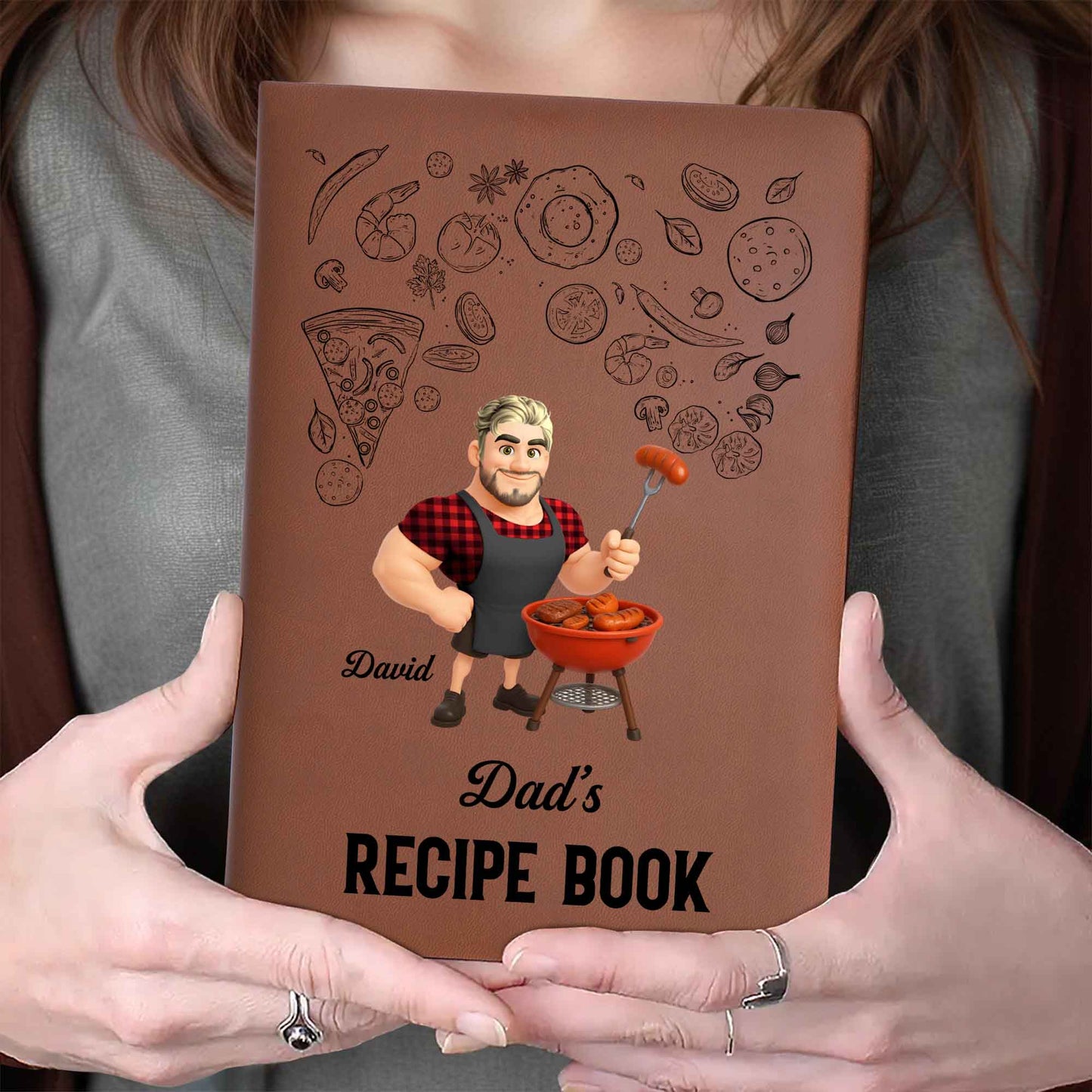 Dad's Recipe Book, Man Cooking And Food Items