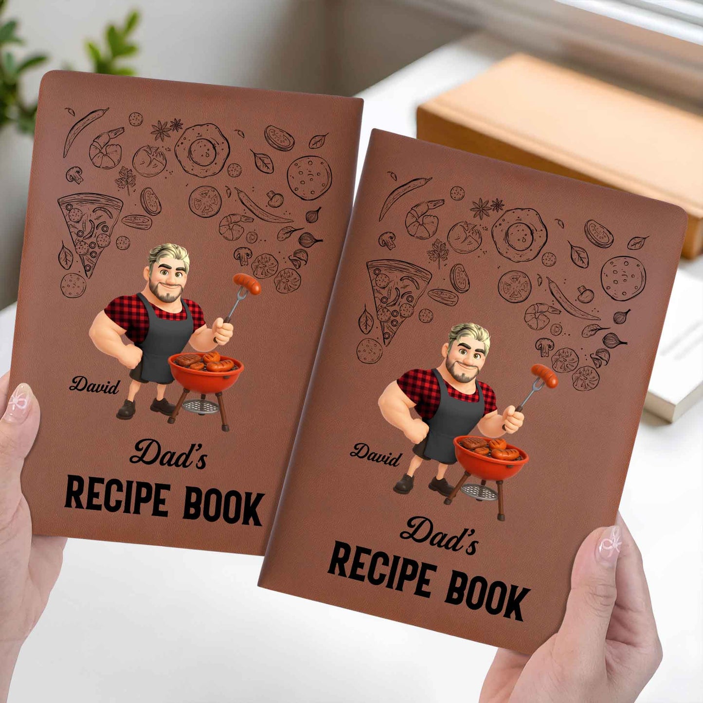 Dad's Recipe Book, Man Cooking And Food Items