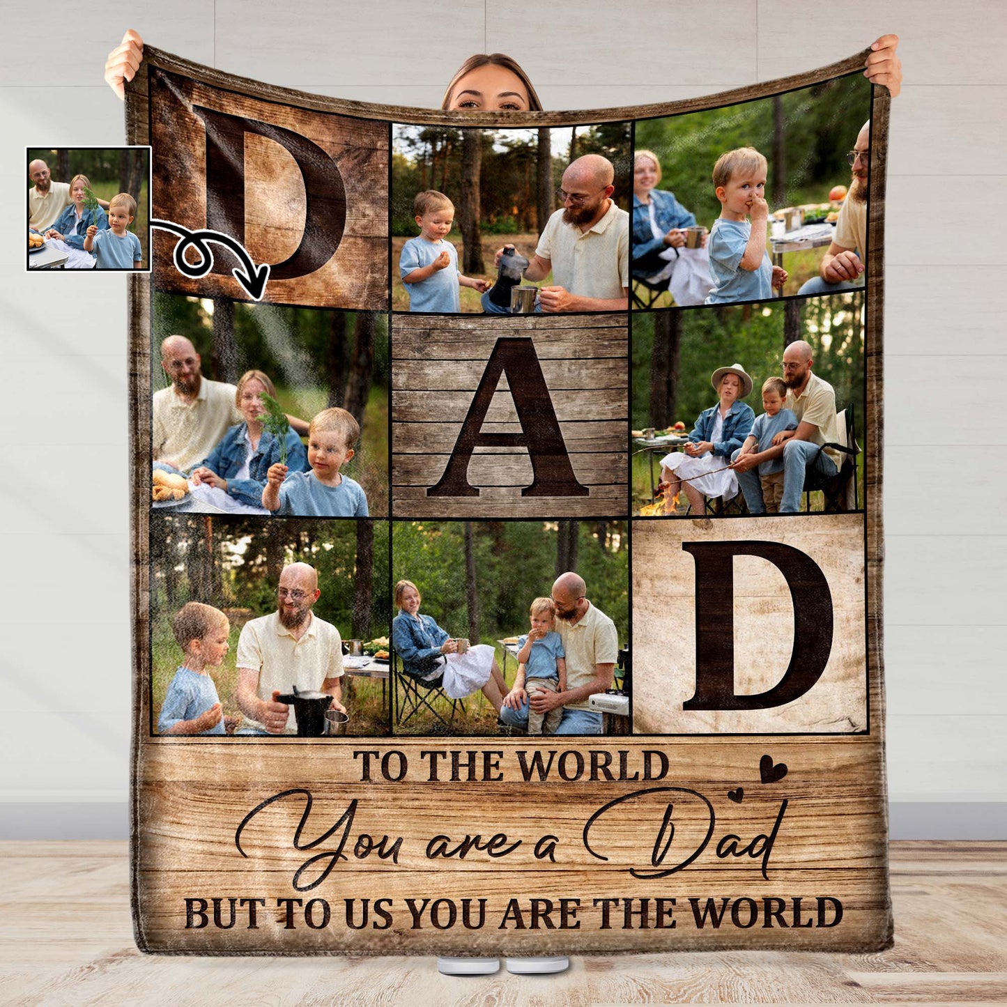 To The World You Are A Dad - Personalized Custom Blanket - DAD019_BLK
