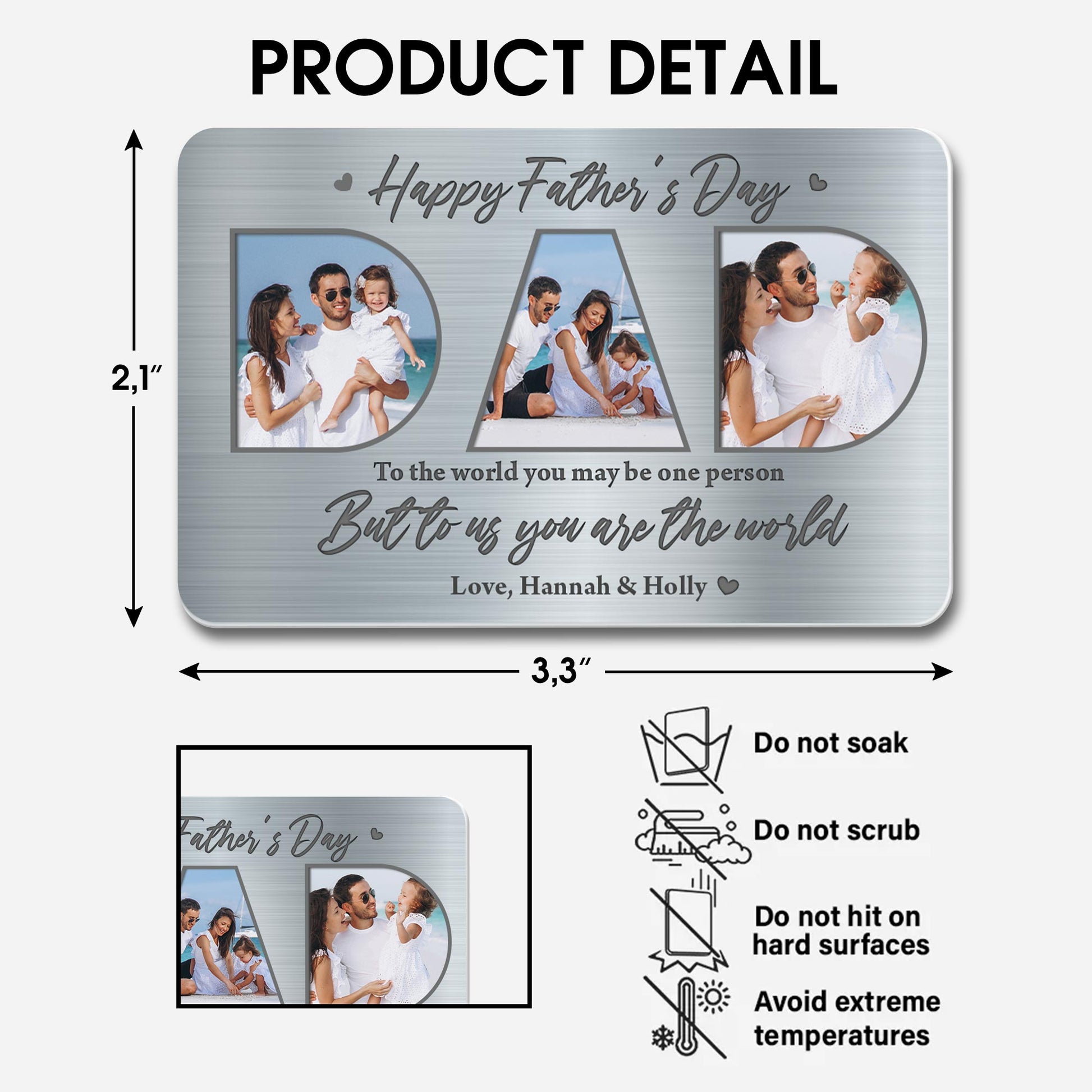 Happy Father's Day, To The World You May Be One Person But To Us You Are The World, Photo Frames