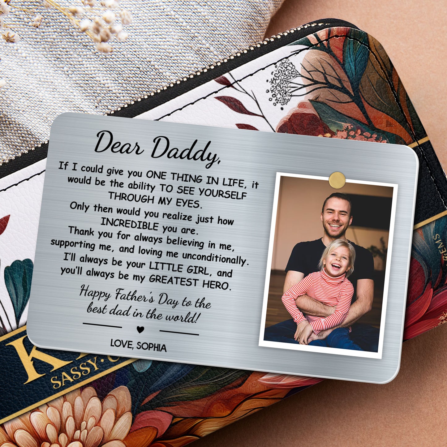Dear Daddy, You Are My Greatest Hero Wallet Card