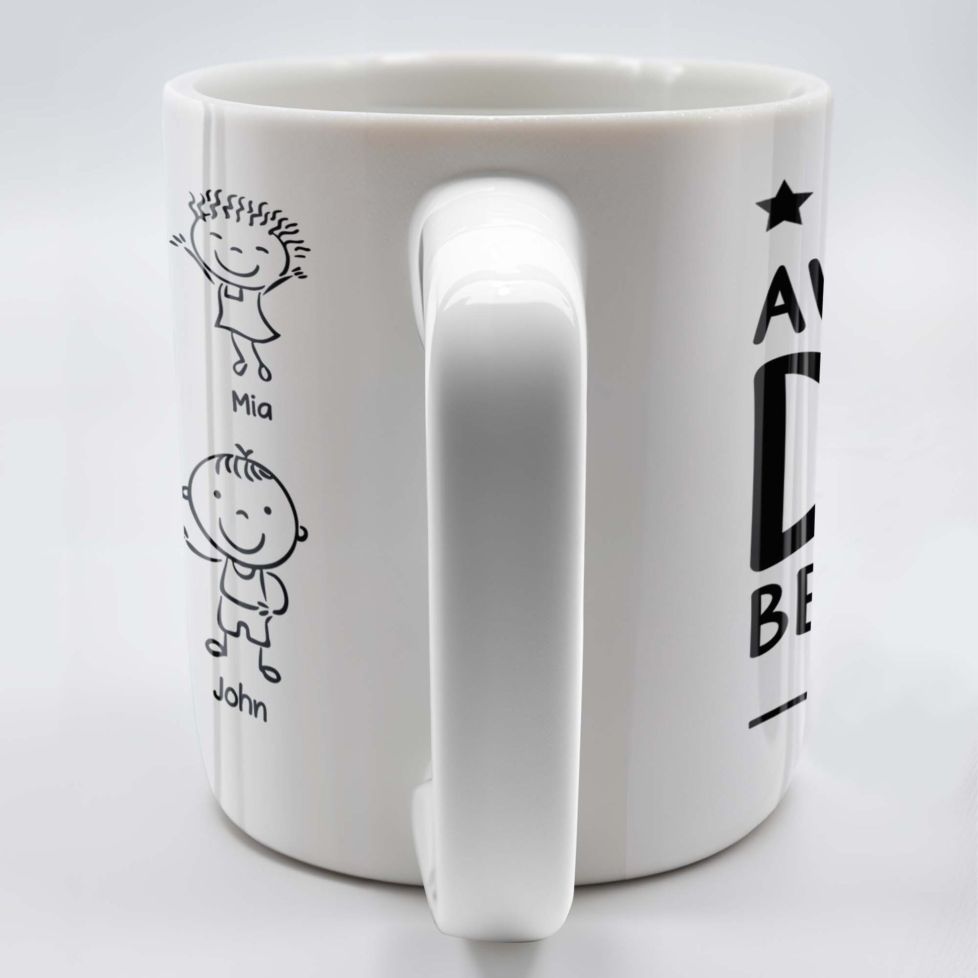 Create A Unique Family Mug With Custom Names And Cartoon Children