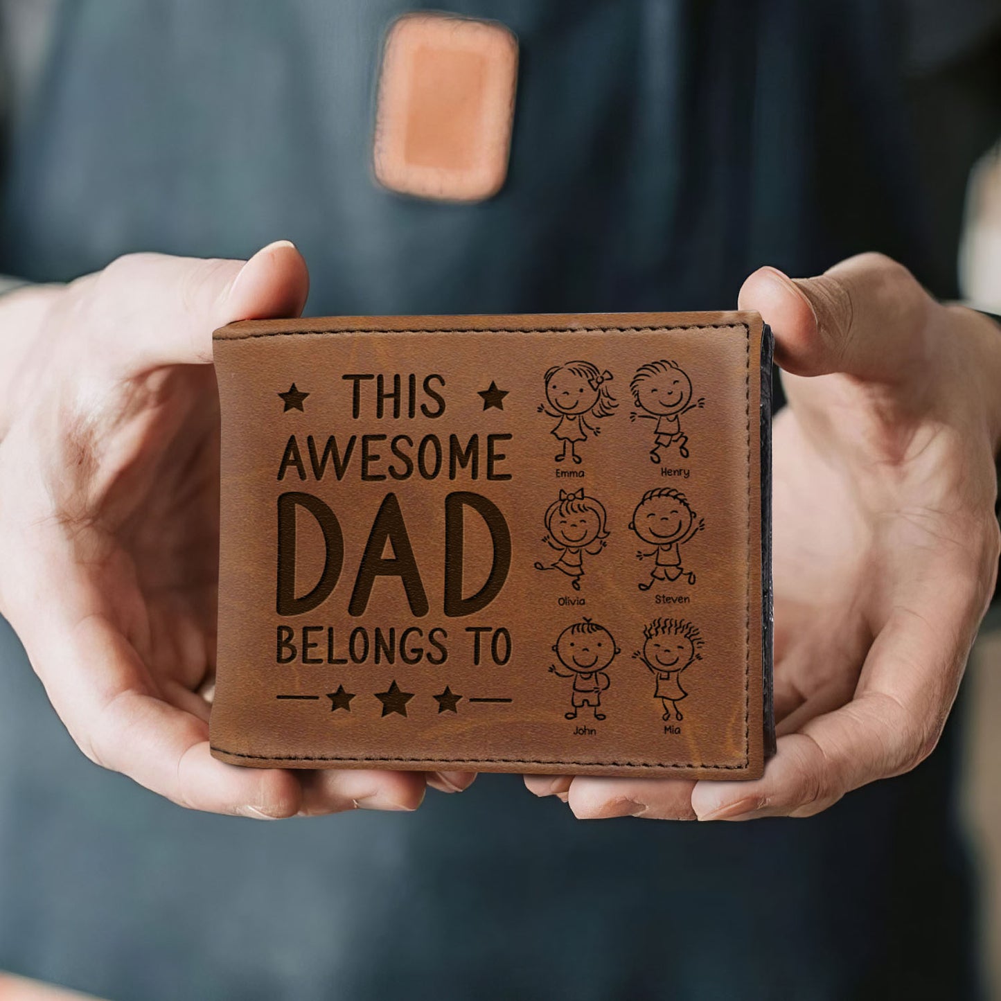 This Awesome Dad Belongs To, Stick Figures and Stars