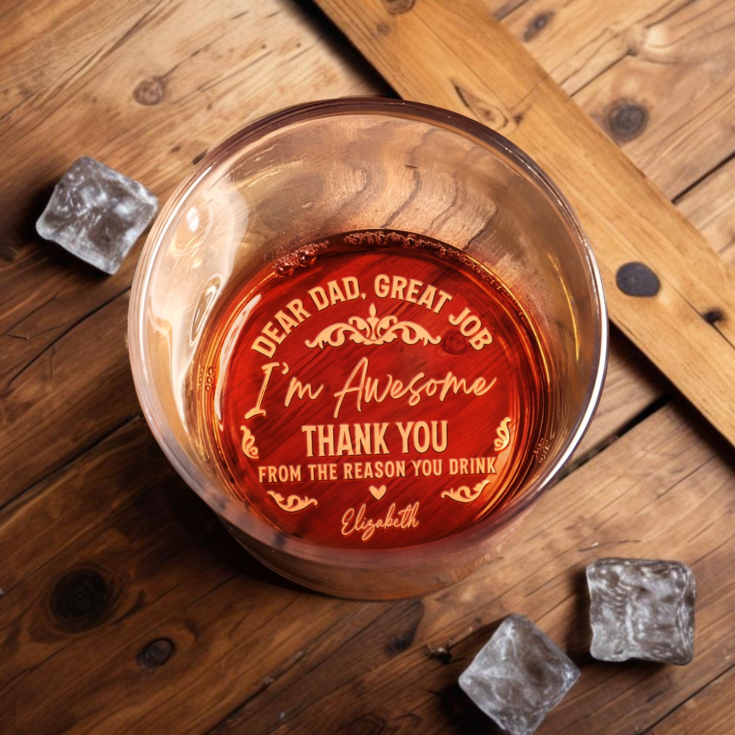 Dear Dad, Great Job I'm Awesome, Engraved Text