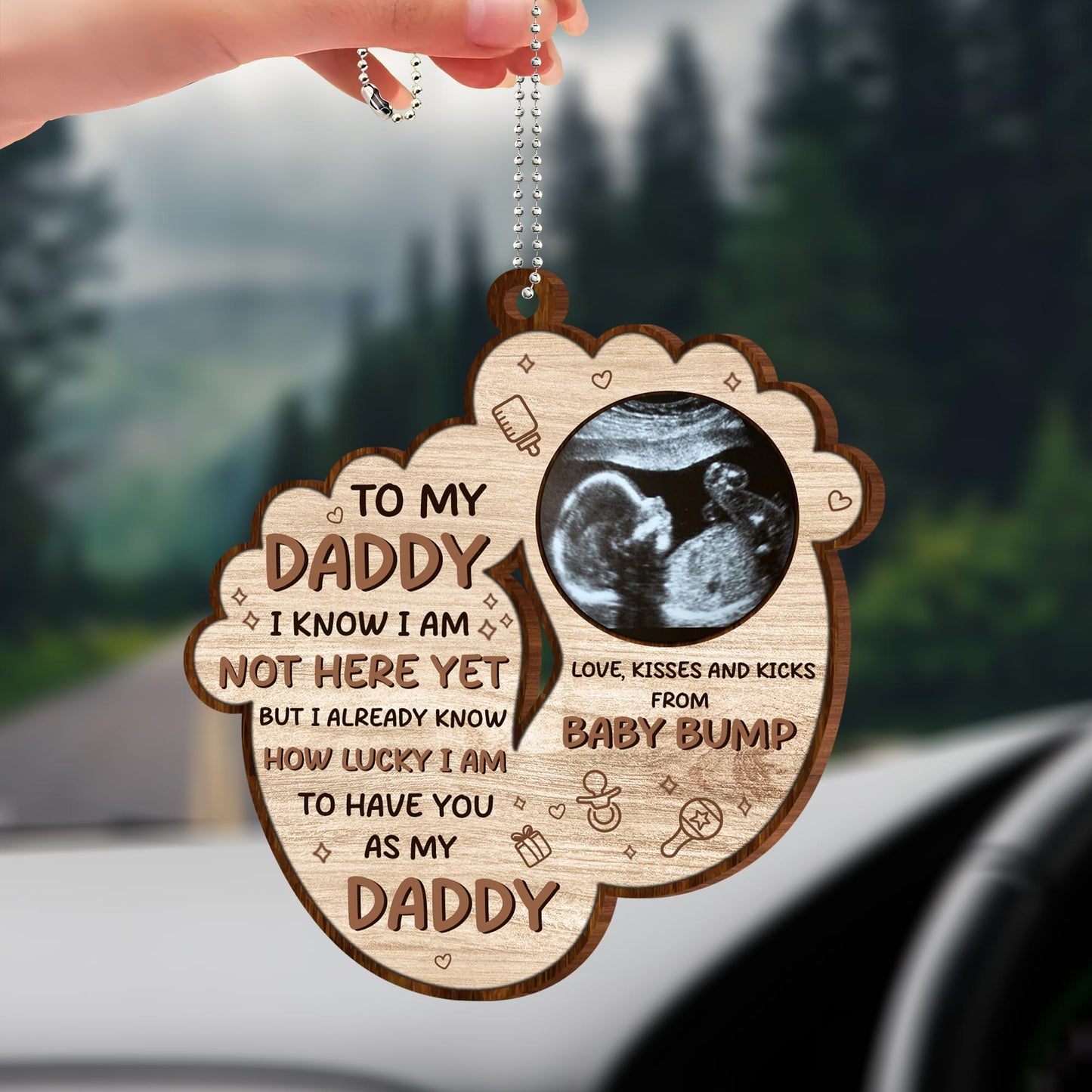 To My Daddy I Know I Am Not Here Yet, Ultrasound Image And Hearts