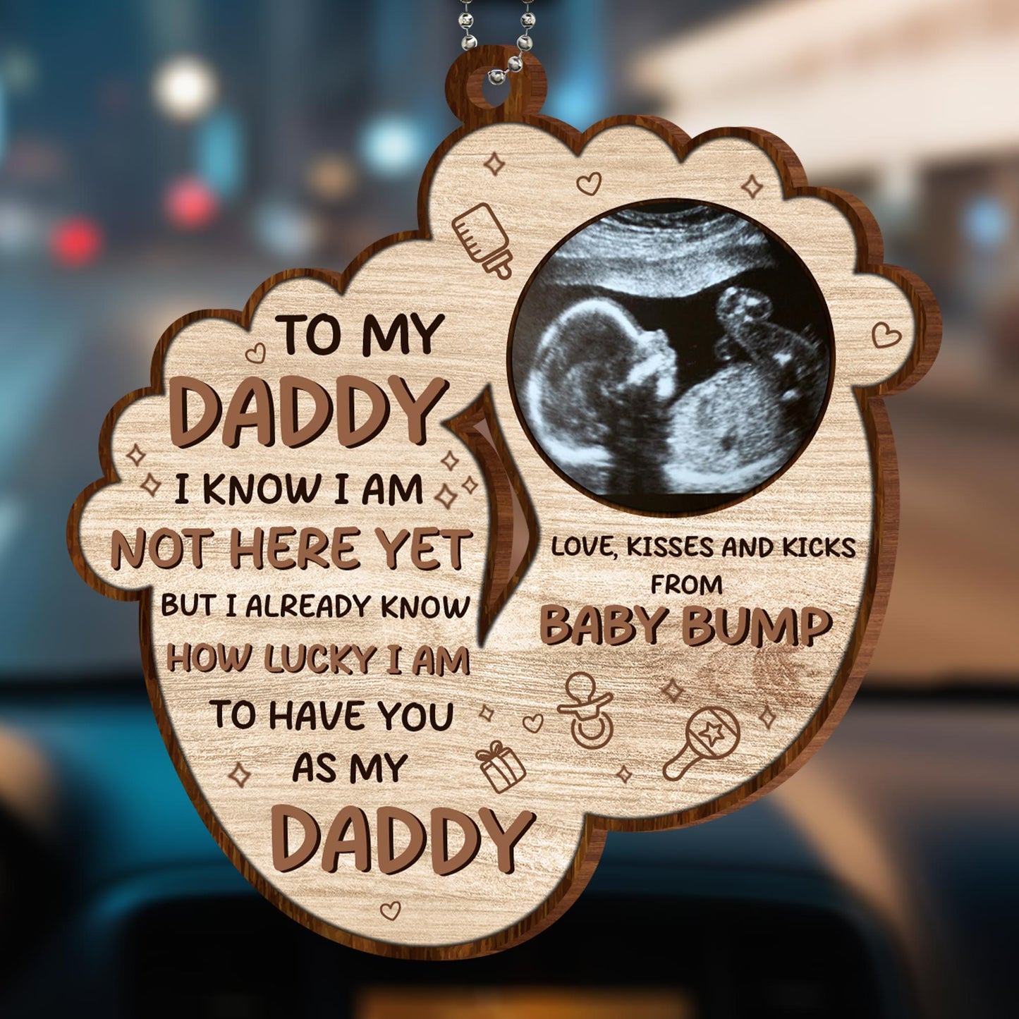 To My Daddy I Know I Am Not Here Yet, Ultrasound Image And Hearts