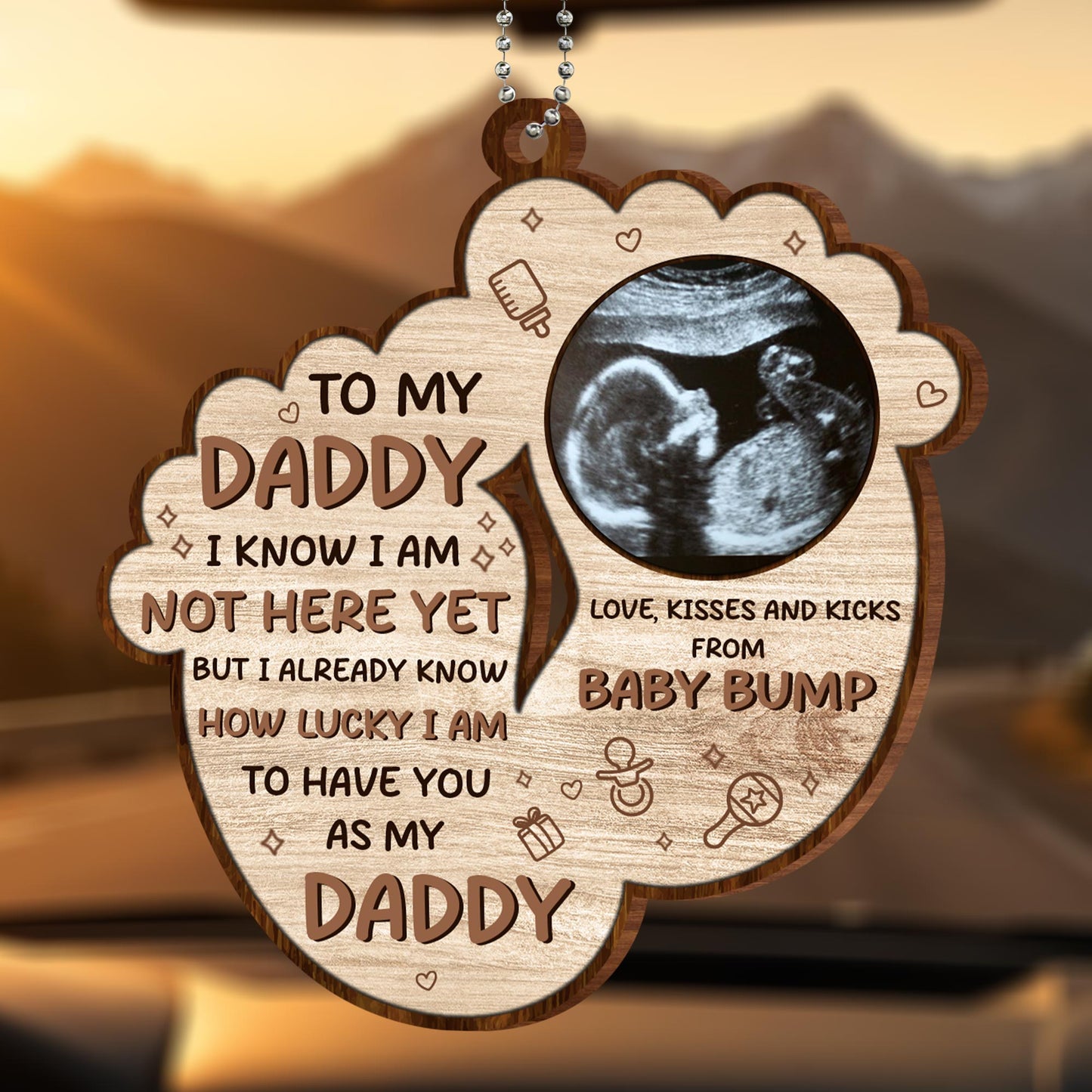 To My Daddy I Know I Am Not Here Yet, Ultrasound Image And Hearts