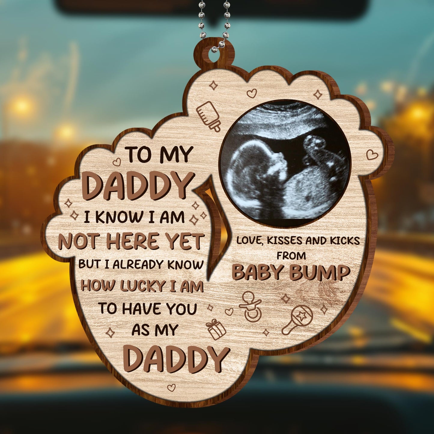 To My Daddy I Know I Am Not Here Yet, Ultrasound Image And Hearts